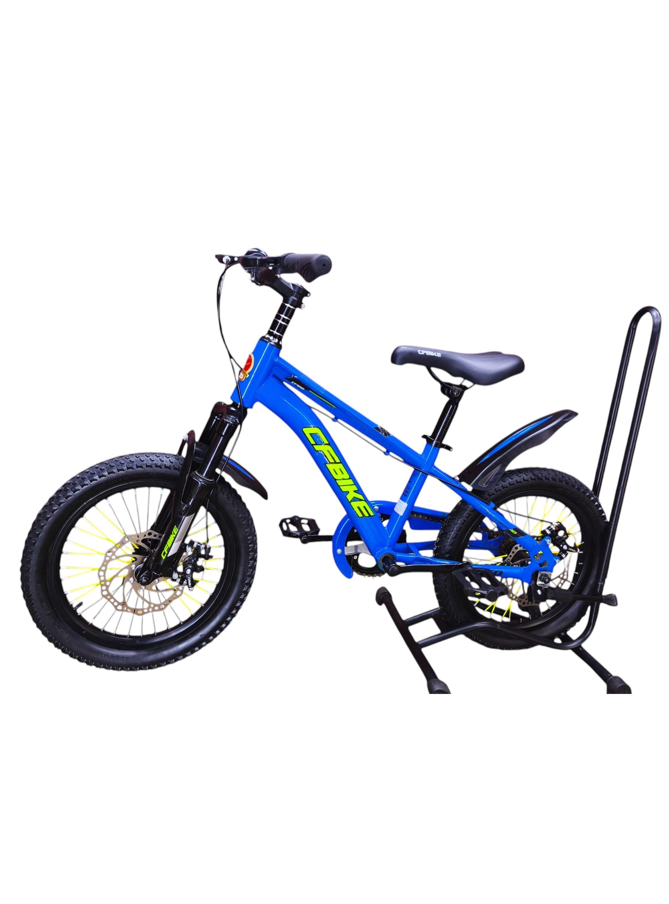 Bicicleta Aro 16 Cfbike Con Freno Disco Azul Log Amarillo-3