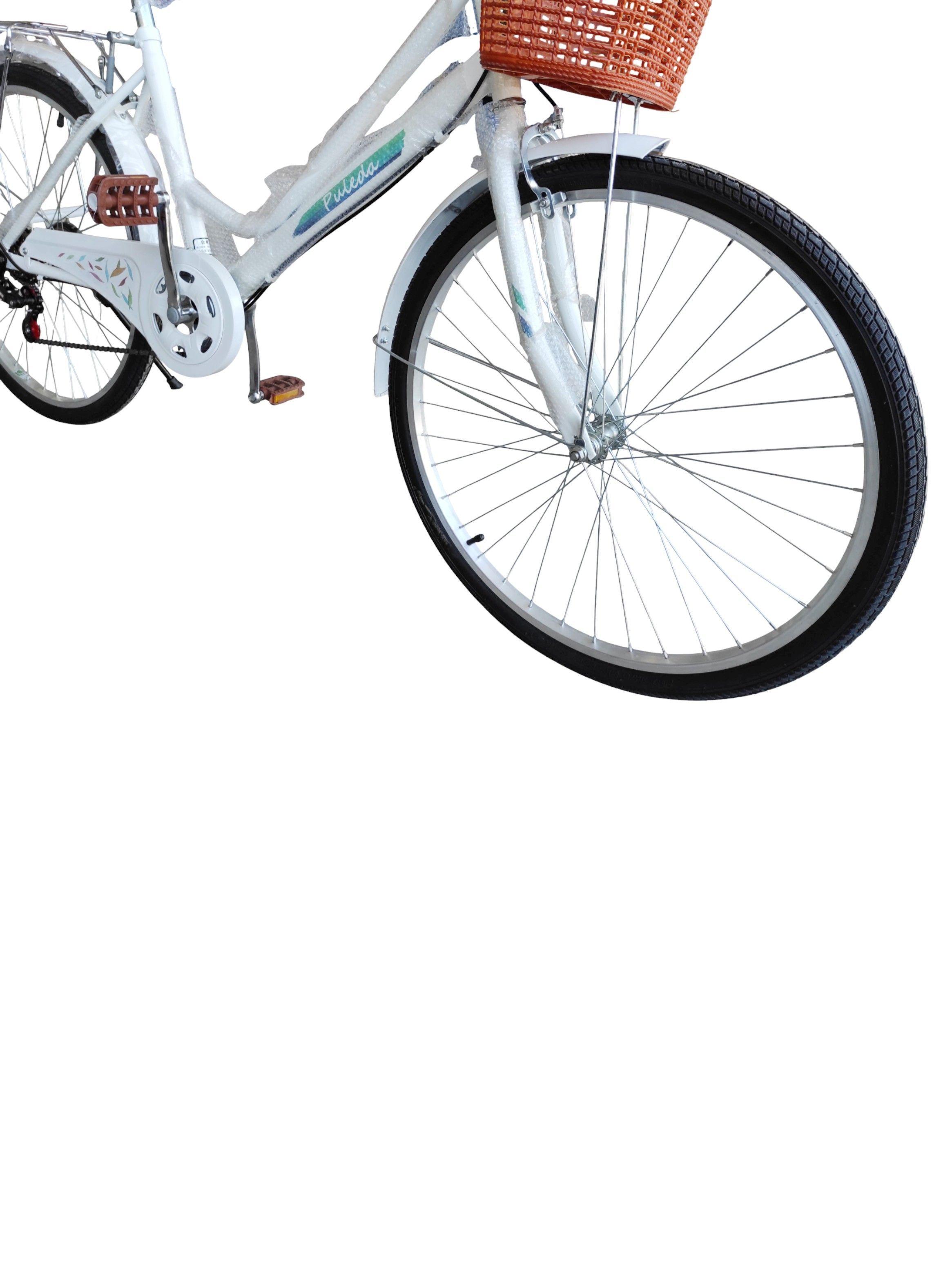 Bicicleta Aro 27.5 Puleda Blanca de Paseo Con 7 Velocidades Y Freno Disco	-2