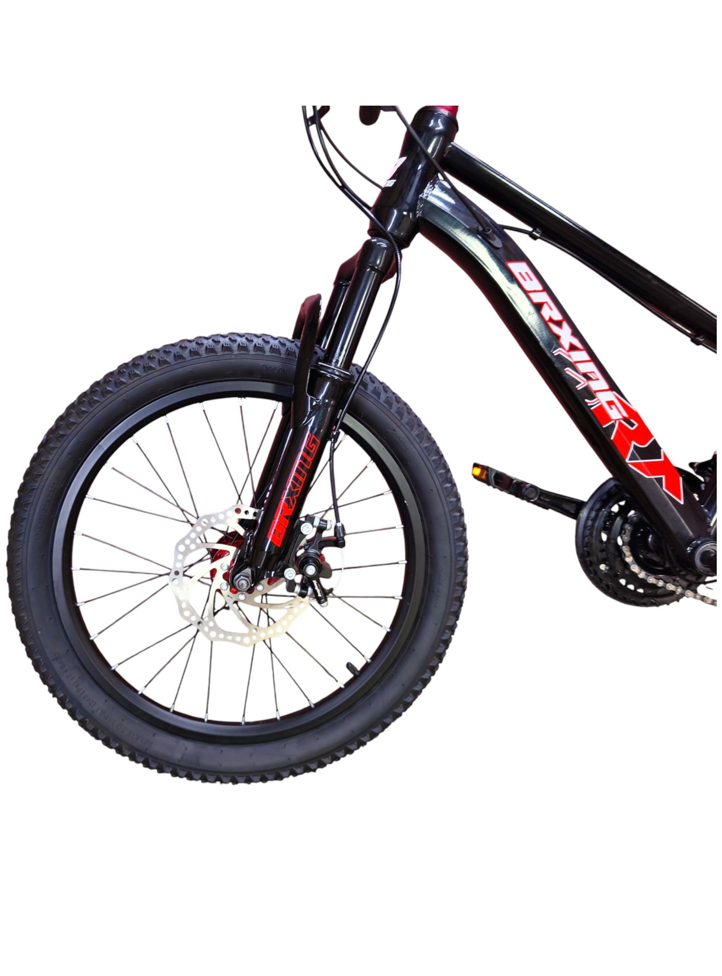 Bicicleta Aro 20 Brxing  Con Freno Disco Y 21 Vel. Negro Log Rojo Mr-6