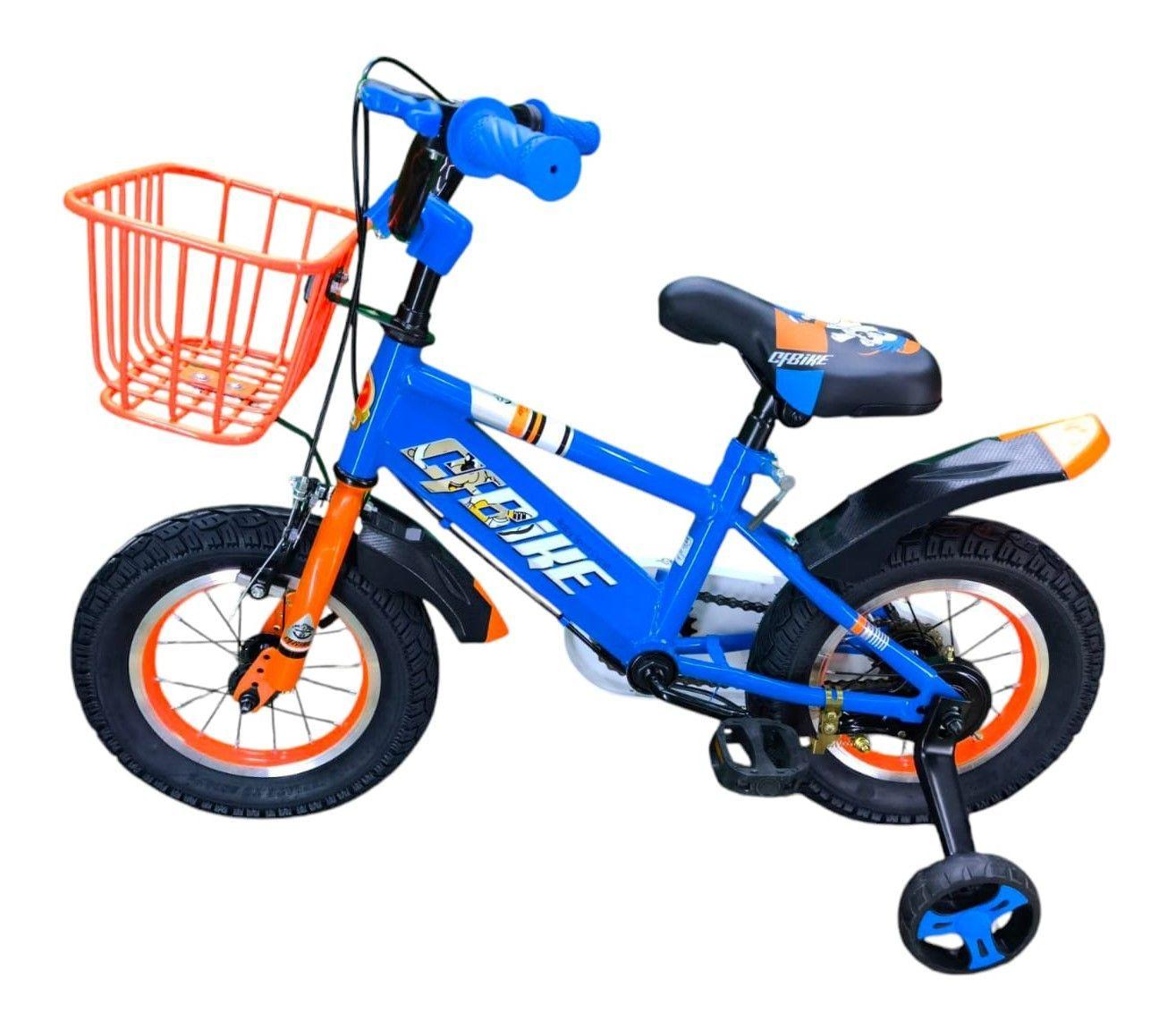 Bicicleta Aro 12 Infantil Cfbike Azul/Naranjo-3