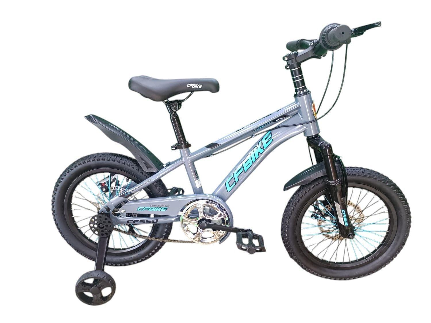 Bicicleta Aro 16 Cfbike Con Disco Gris Celeste	-0