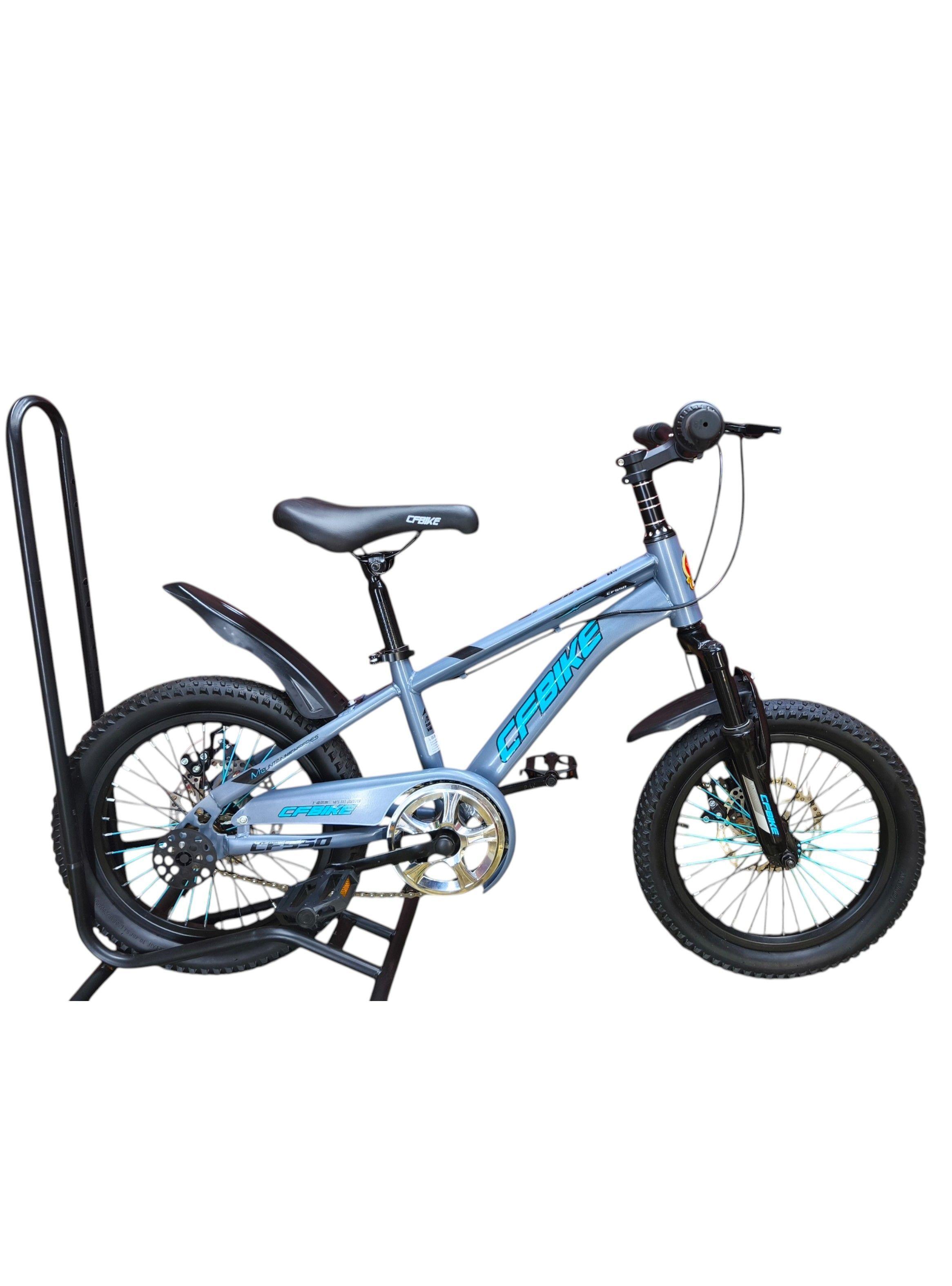 	Bicicleta Aro 16 Cfbike Con Freno Disco Gris Log Celeste-0
