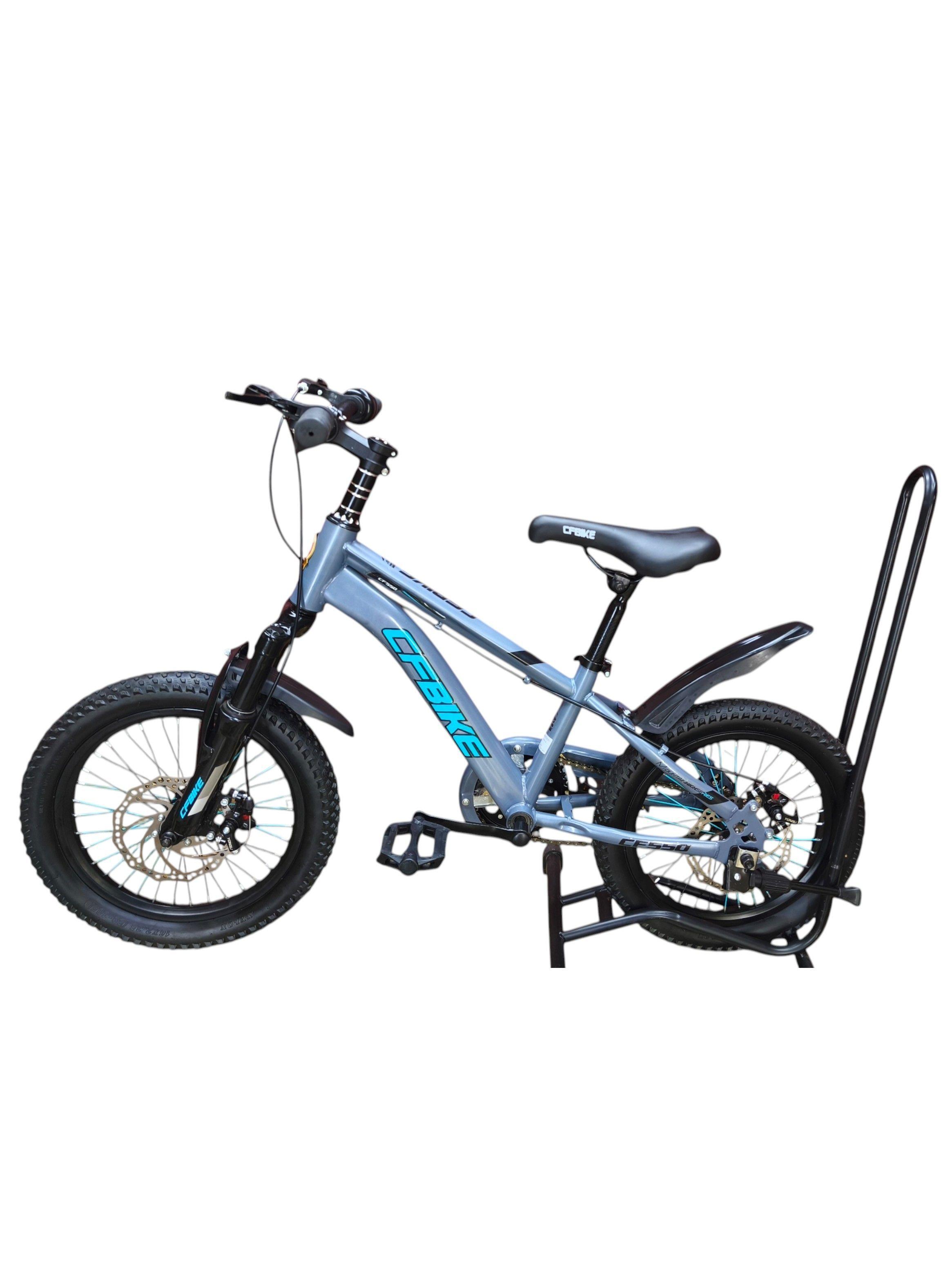 	Bicicleta Aro 16 Cfbike Con Freno Disco Gris Log Celeste-4