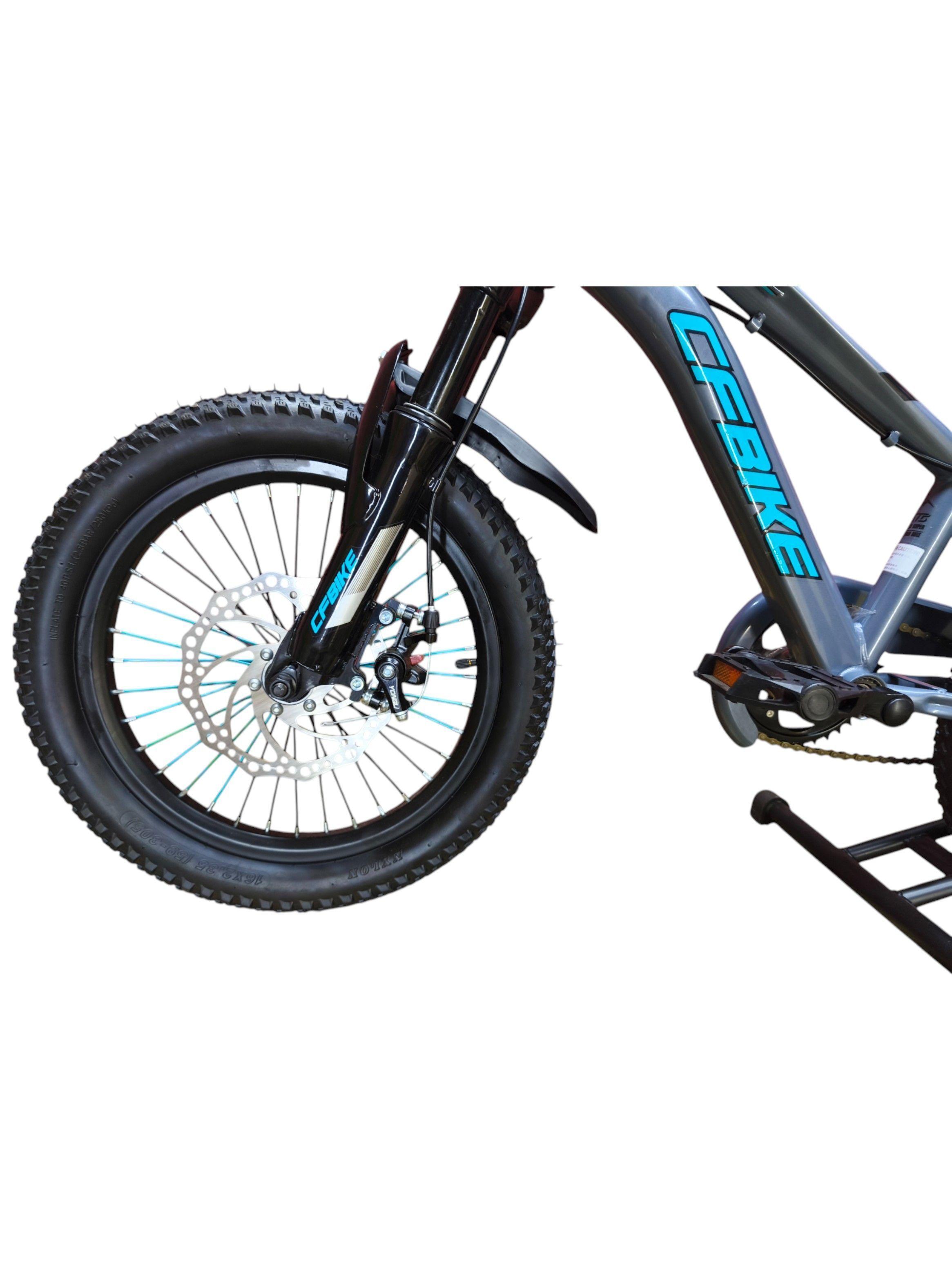 	Bicicleta Aro 16 Cfbike Con Freno Disco Gris Log Celeste-5