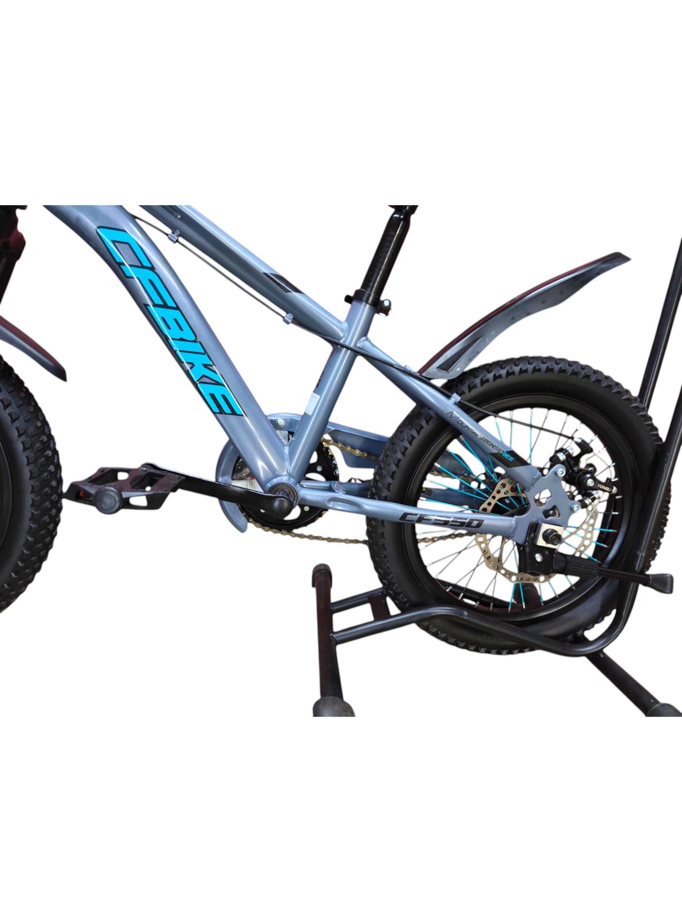 	Bicicleta Aro 16 Cfbike Con Freno Disco Gris Log Celeste-6