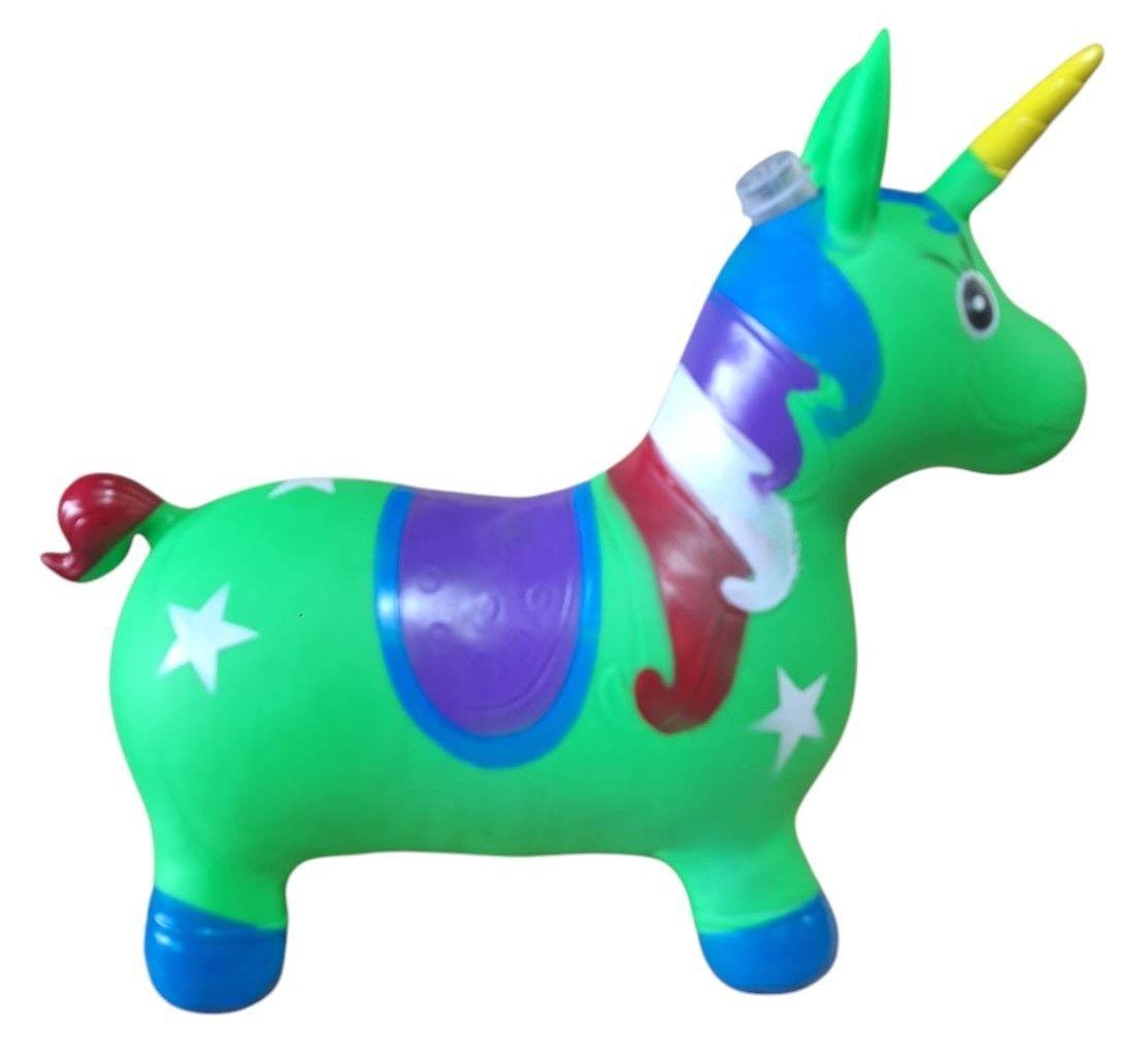 Unicornio Saltarín Inflable Con Sonido Verde	-2