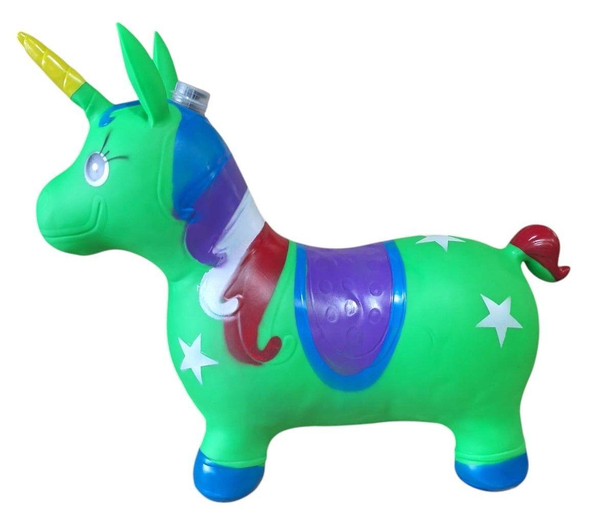 Unicornio Saltarín Inflable Con Sonido Verde	-3