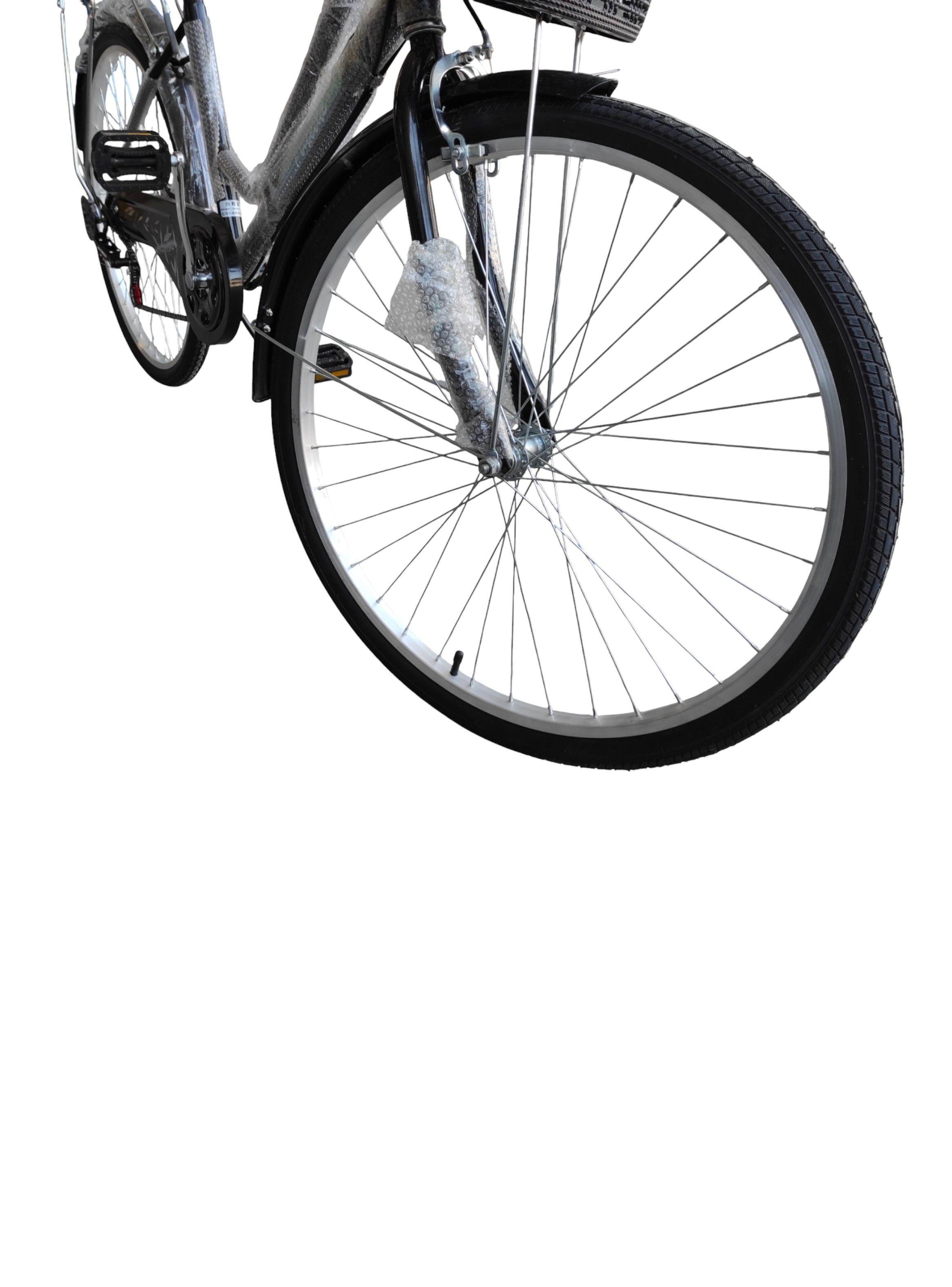 Bicicleta Aro 26 Puleda Negro de Paseo Con 7 Velocidades Y Freno Disco-2