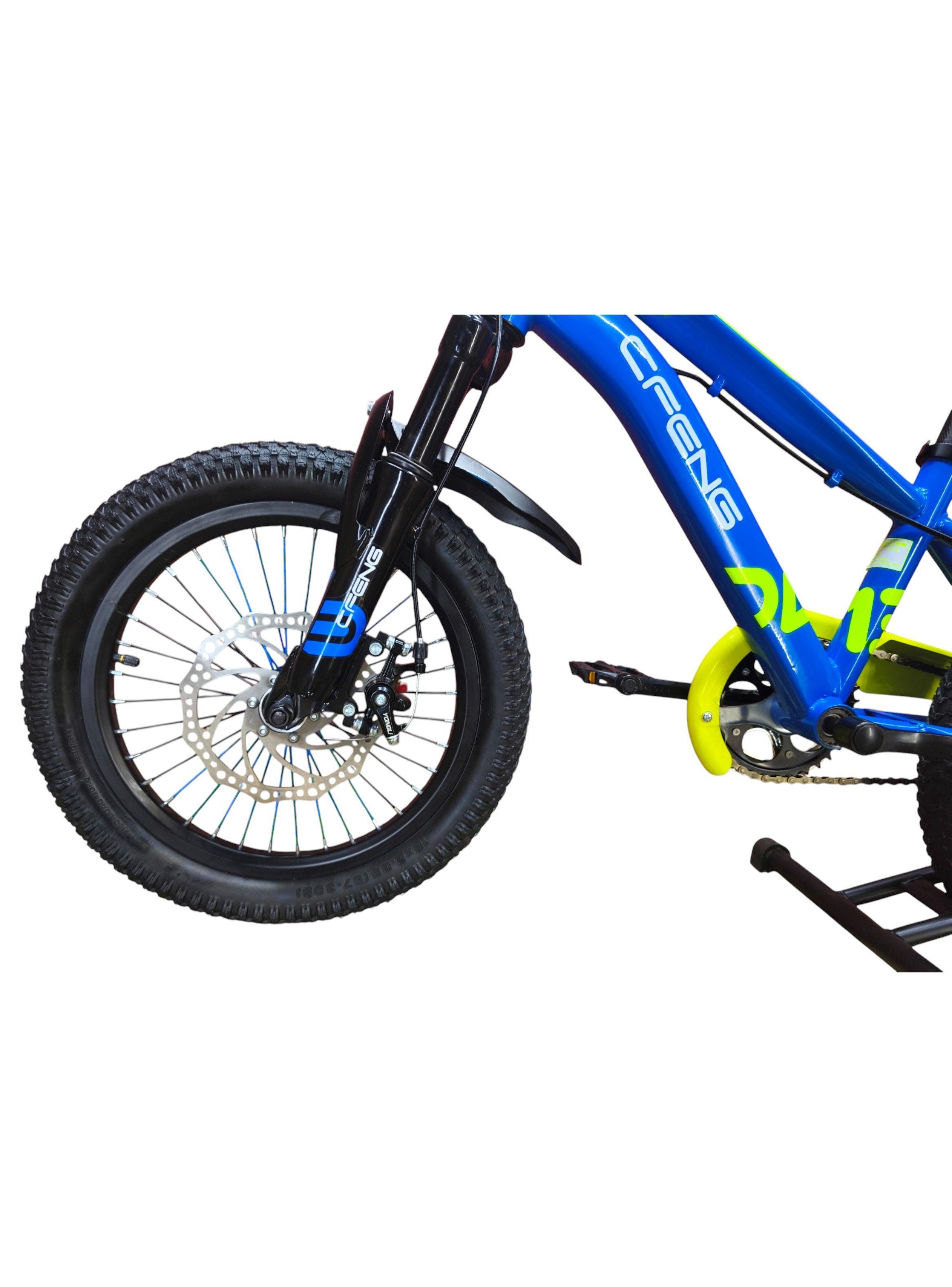 Bicicleta Aro 16 Cfeng Con Freno Disco Azul Amarillo	-5