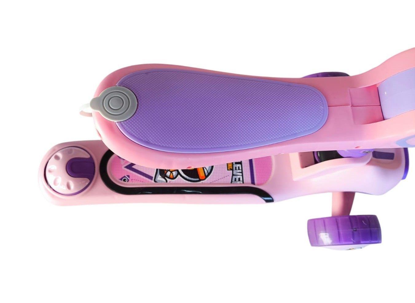 Scooter Plegable infantil 2 en 1 Luces Led Rosado-7