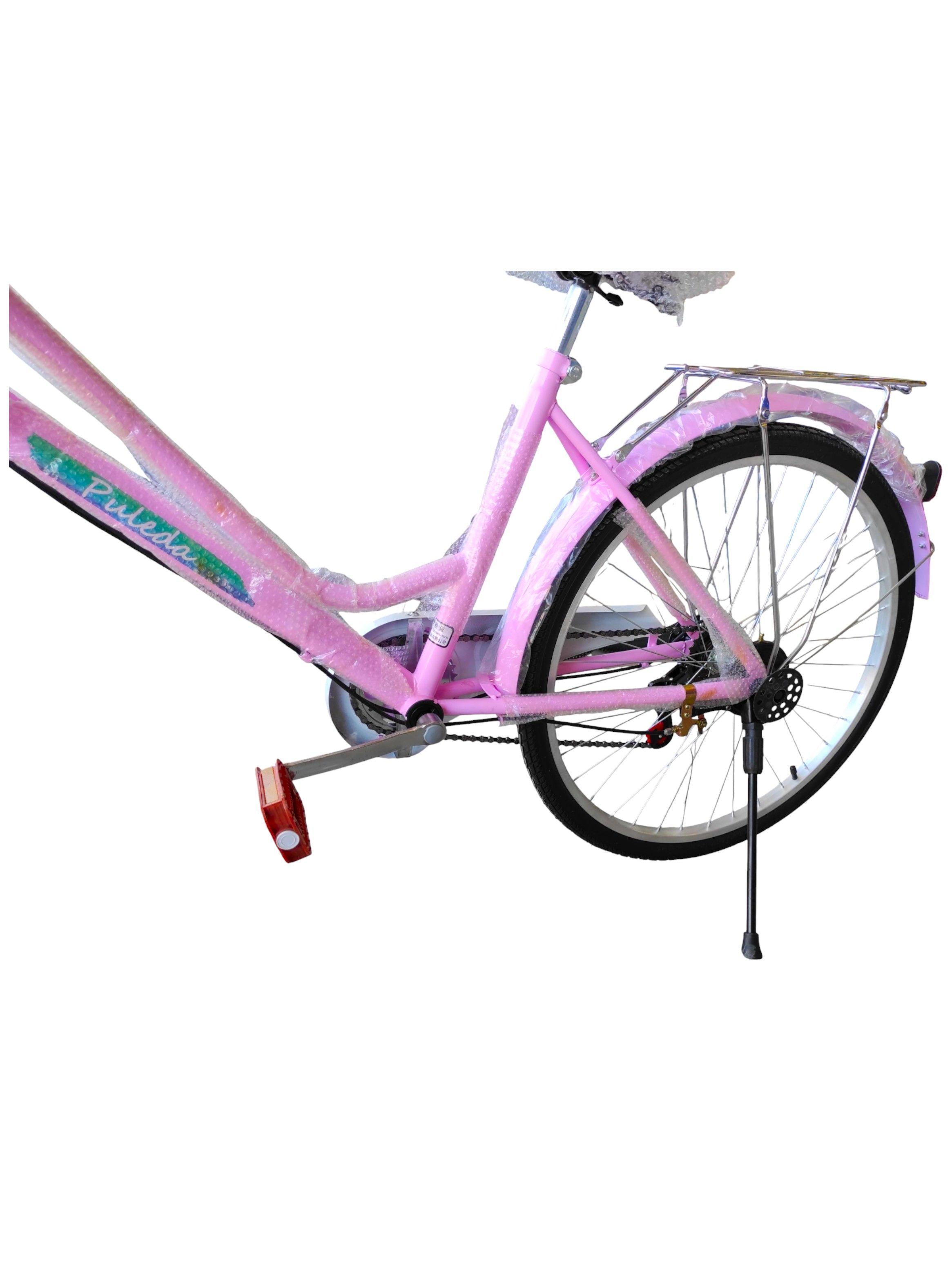 Bicicleta Aro 27.5 Puleda Rosado de Paseo Con 7 Velocidades Y Freno Disco-3