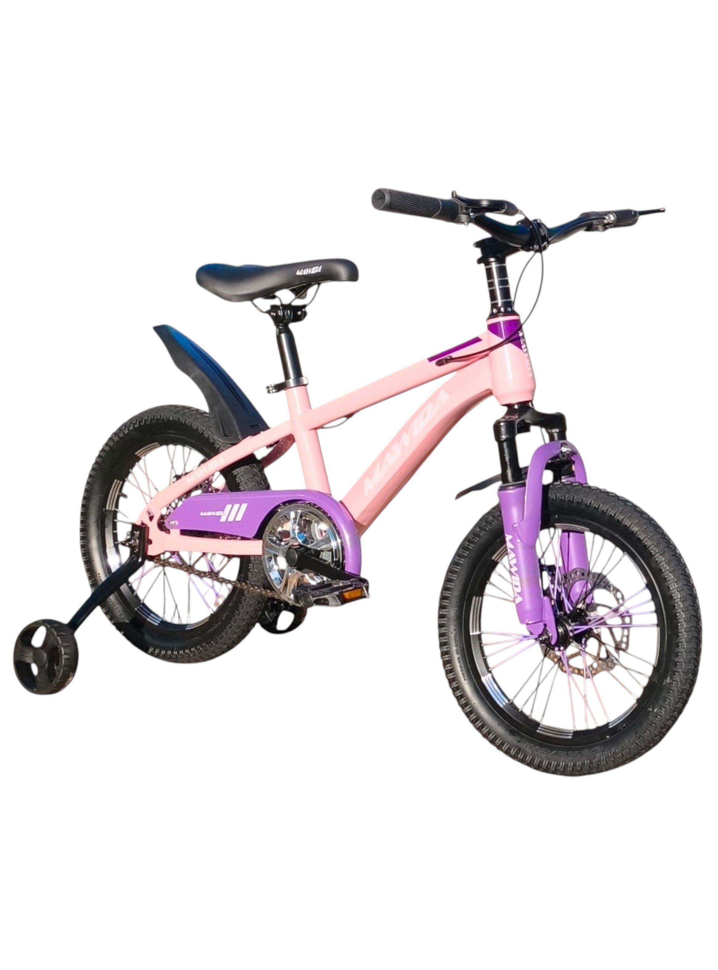 Bicicleta Aro 16 Mawida Con Freno Disco Rosado Lila-1