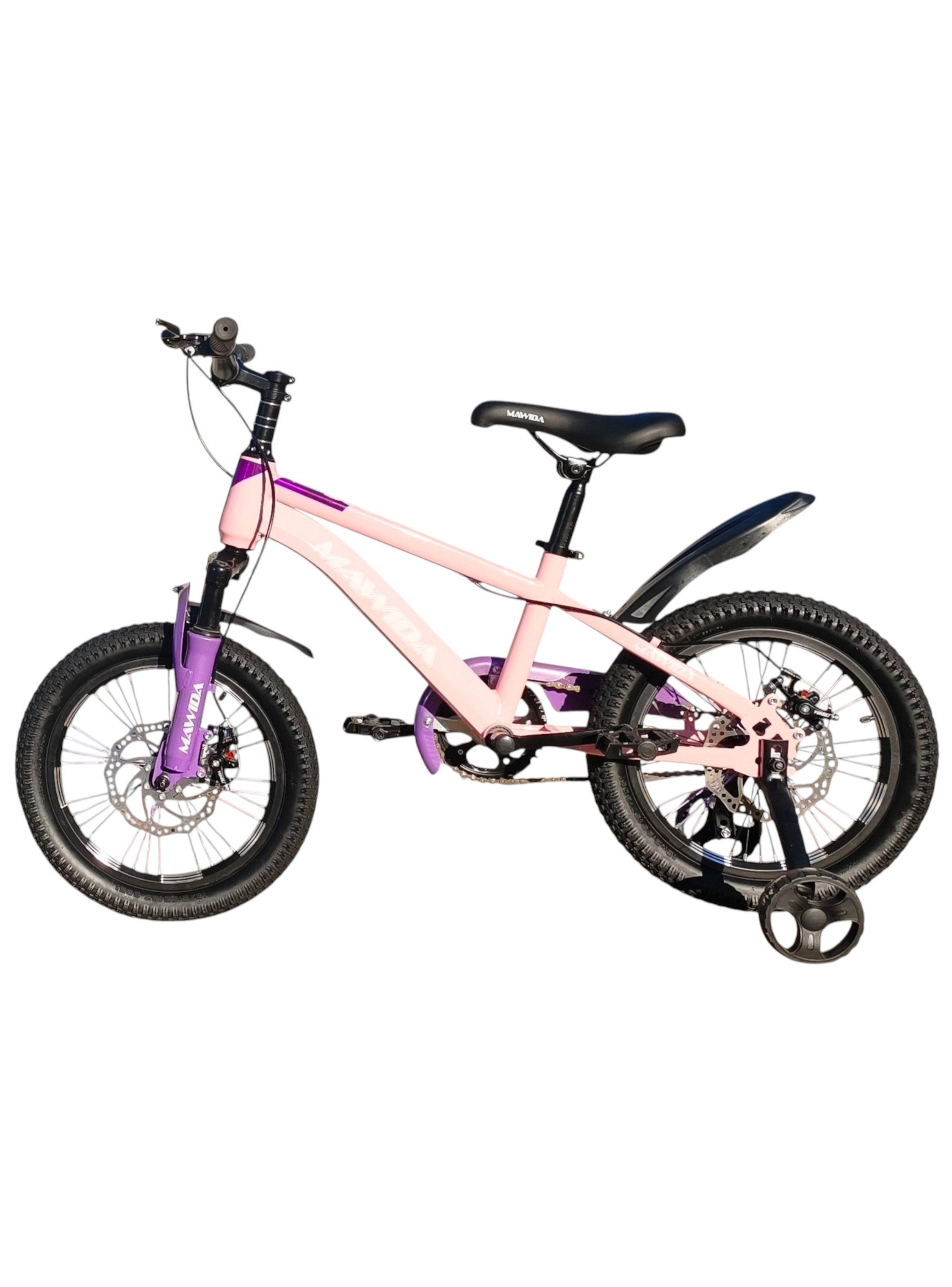 Bicicleta Aro 16 Mawida Con Freno Disco Rosado Lila-3