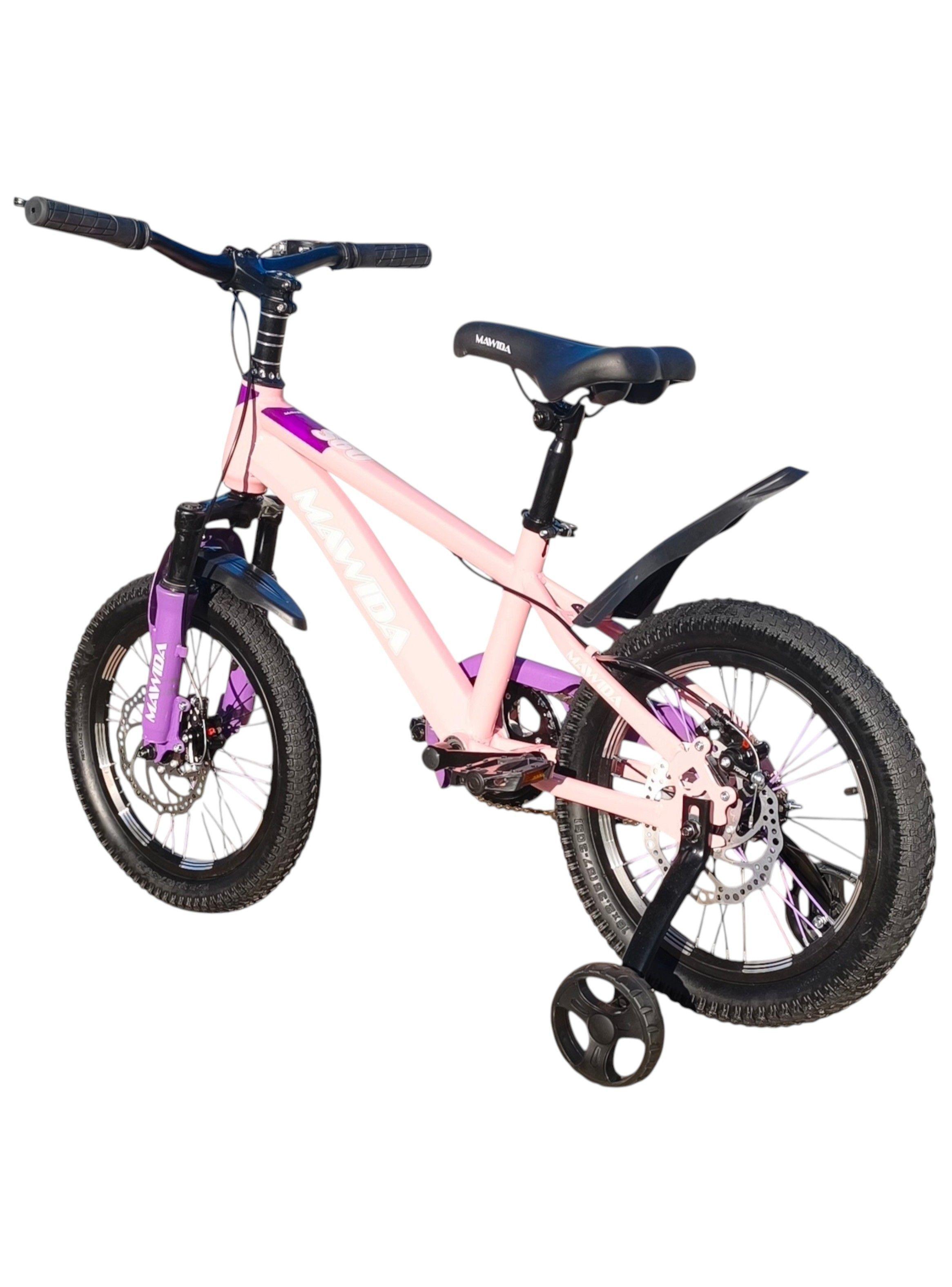 Bicicleta Aro 16 Mawida Con Freno Disco Rosado Lila-5
