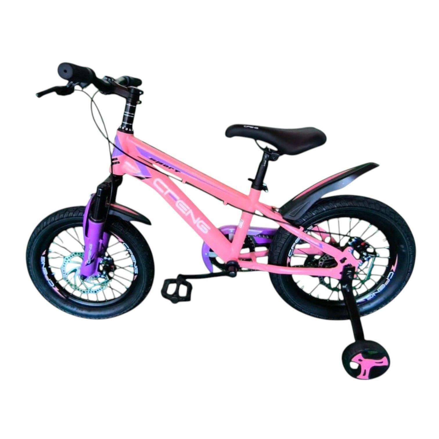 Bicicleta Aro 16 Con Freno Disco Rosado-3