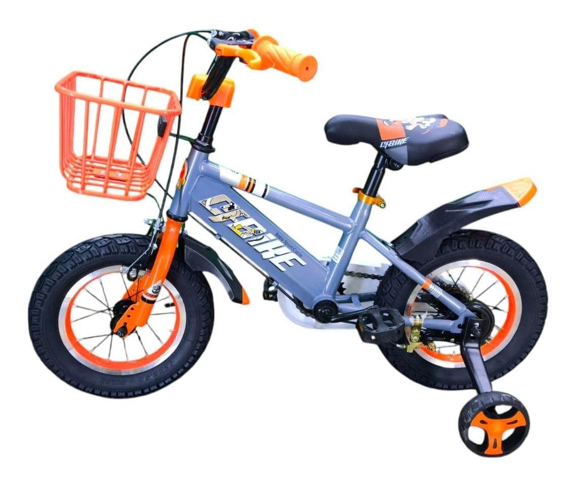 Bicicleta Aro 12 Infantil Cfbike Gris/Naranjo	-3