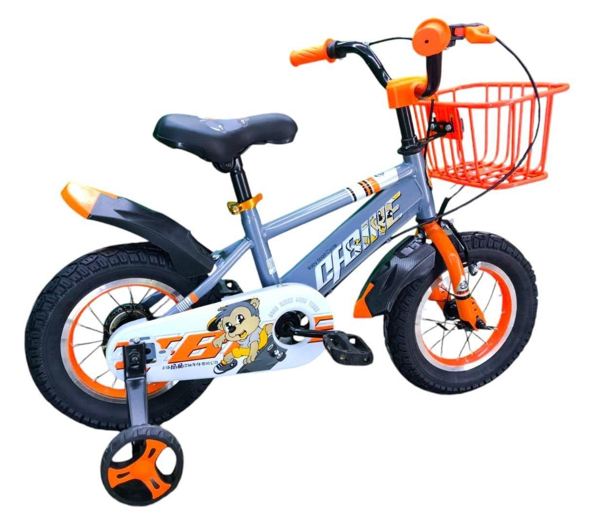 Bicicleta Aro 12 Infantil Cfbike Gris/Naranjo	-4