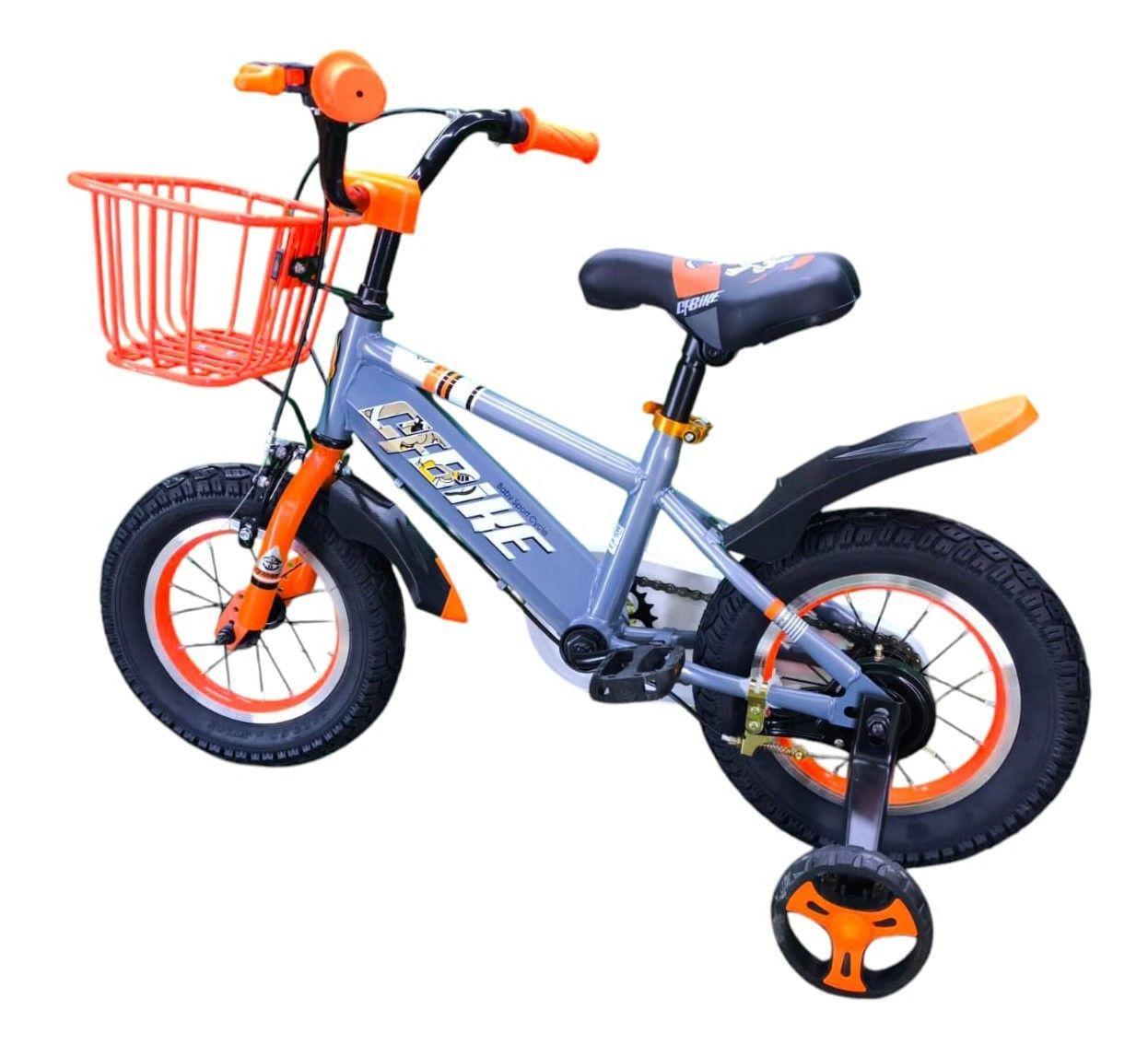 Bicicleta Aro 12 Infantil Cfbike Gris/Naranjo	-5