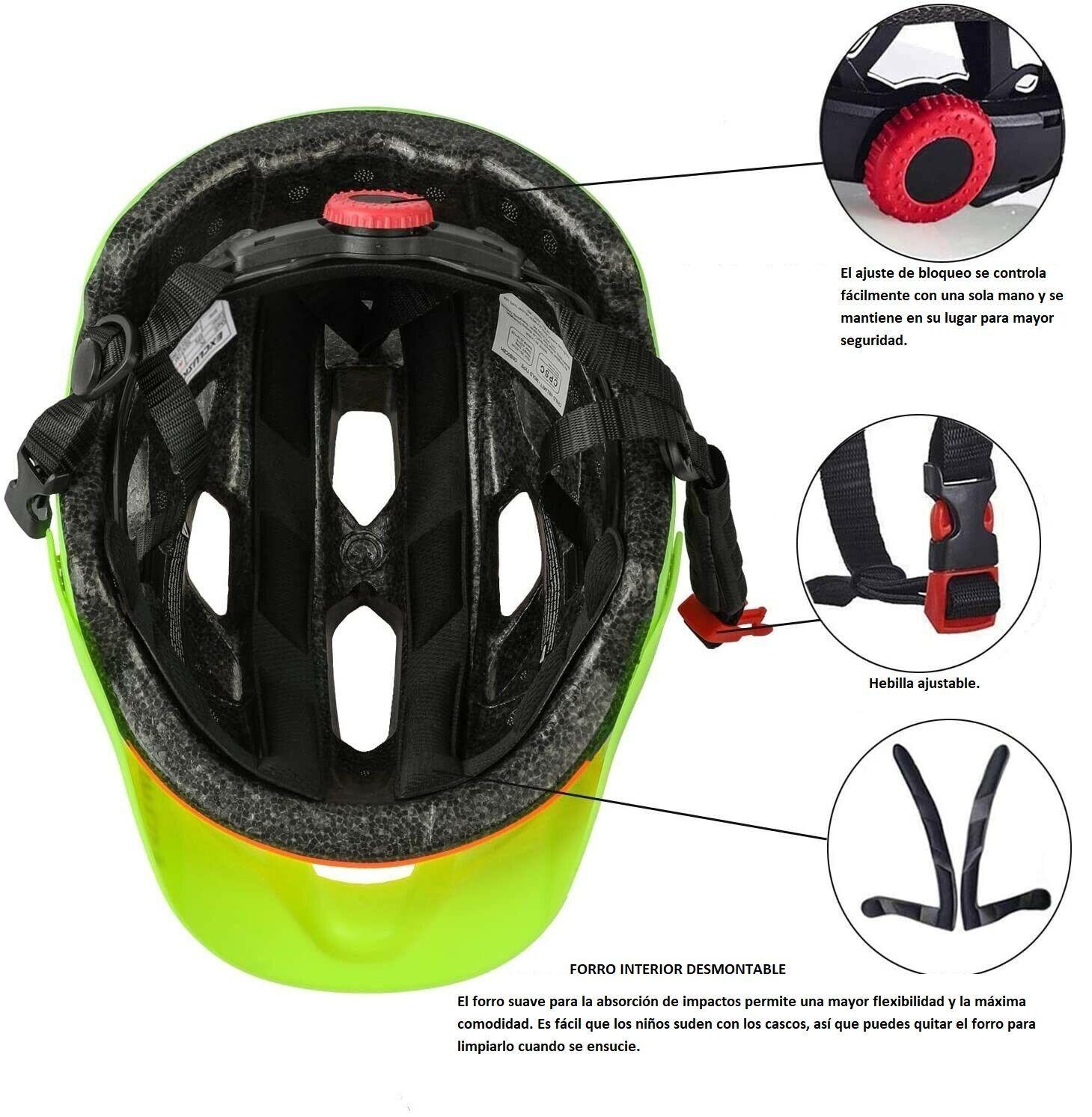 Casco Bicicleta  Infantil Exclusky Negro Verde                 -4