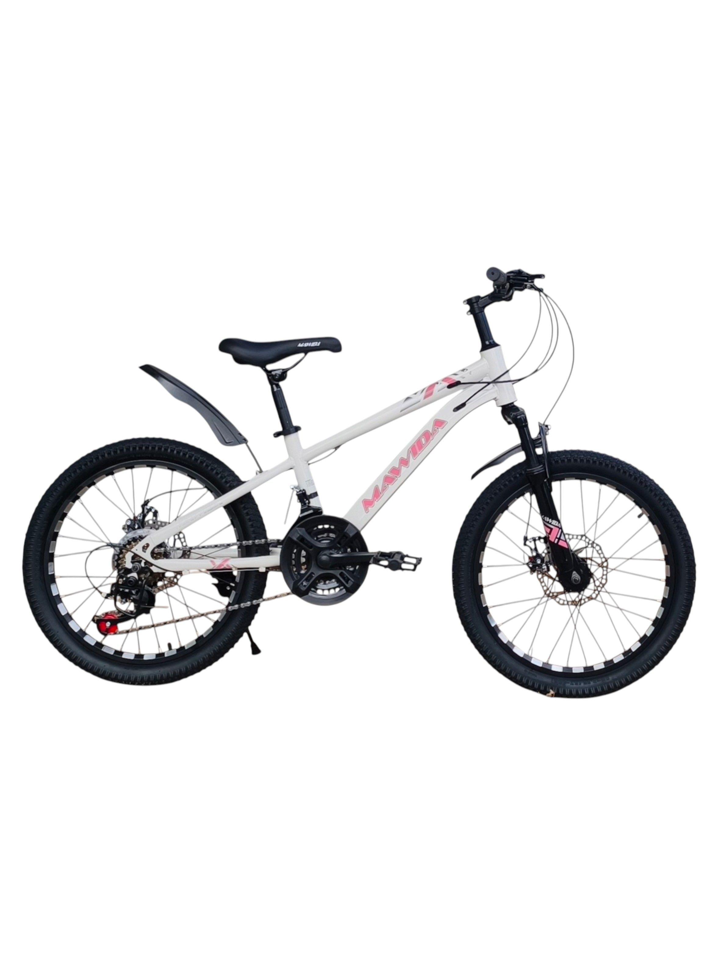 Bicicleta Aro 20 Mawida Con Freno Disco y 21 velocidades  Blanco Rosado-0