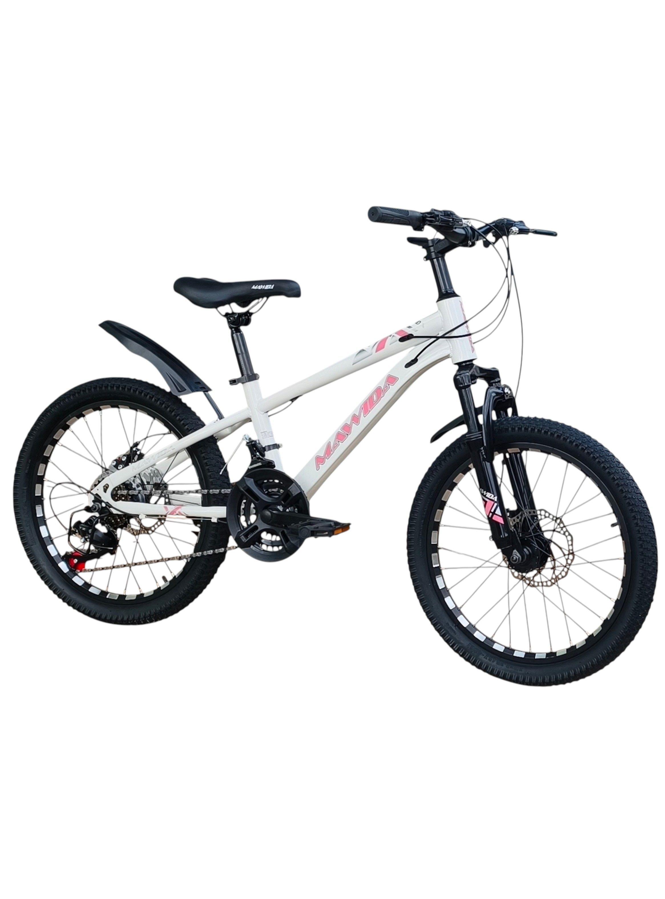 Bicicleta Aro 20 Mawida Con Freno Disco y 21 velocidades  Blanco Rosado-1