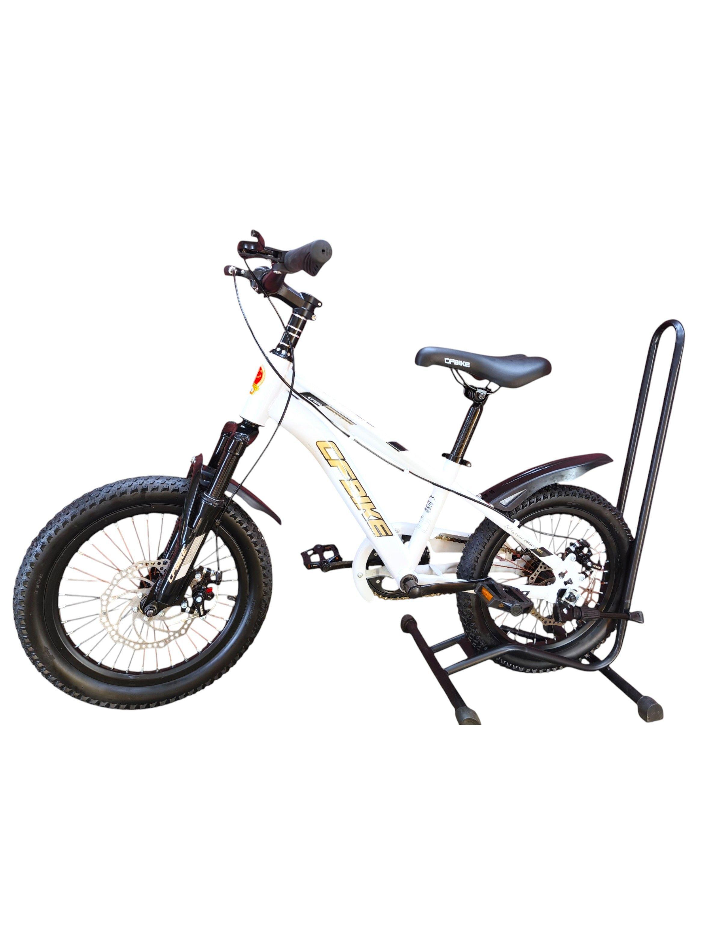 Bicicleta Aro 16 Cfbike Con Freno Disco Blanco Log Dorado-3