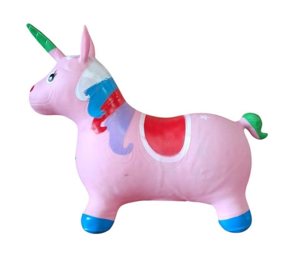 Unicornio Saltarín Inflable Con Sonido – Rosado-3