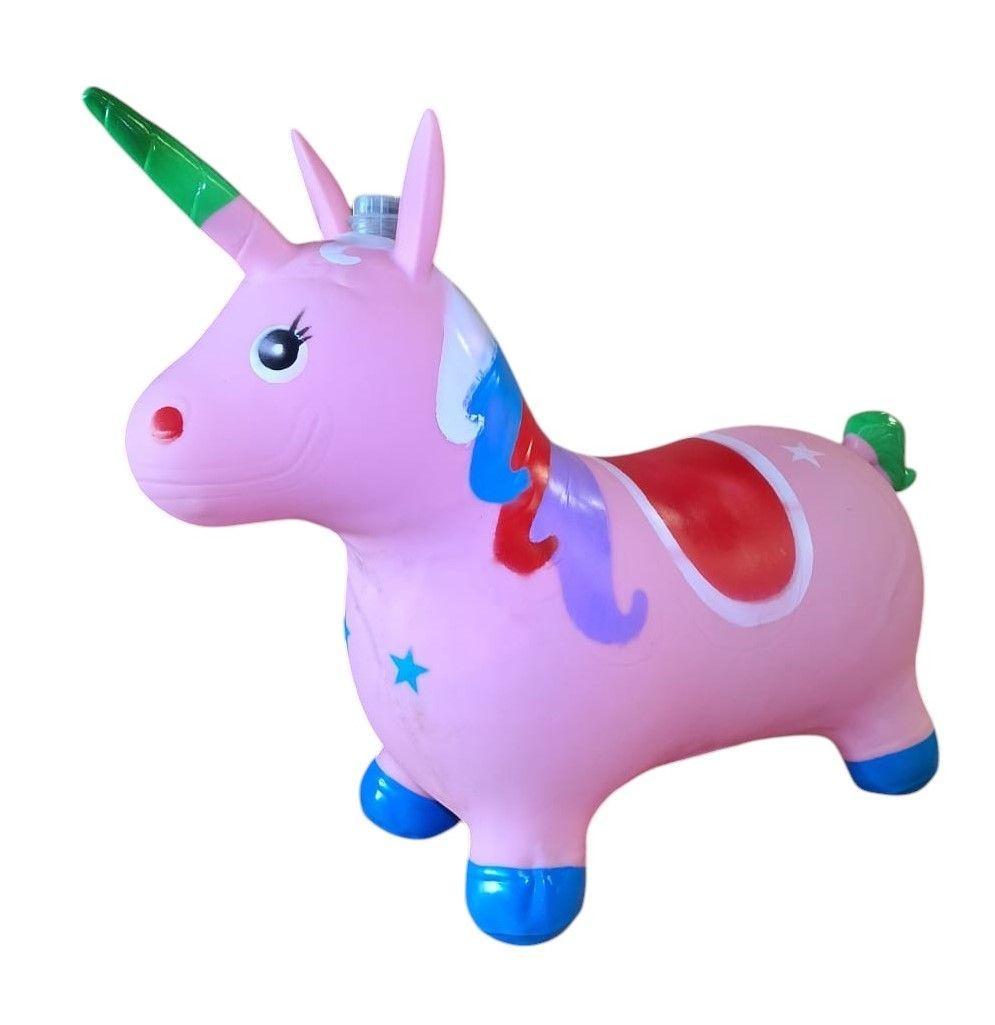 Unicornio Saltarín Inflable Con Sonido – Rosado-4