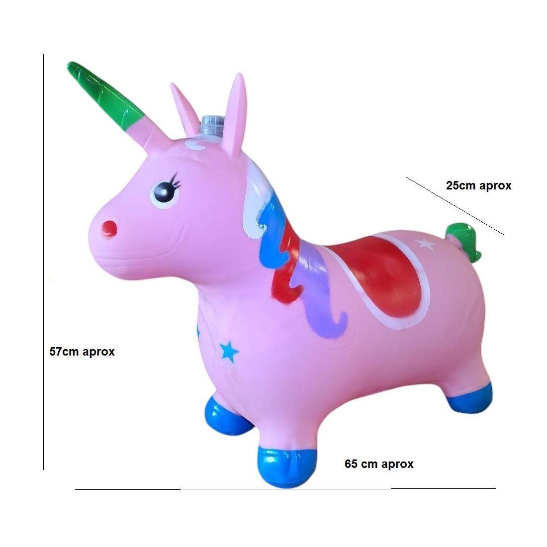 Unicornio Saltarín Inflable Con Sonido – Rosado-5