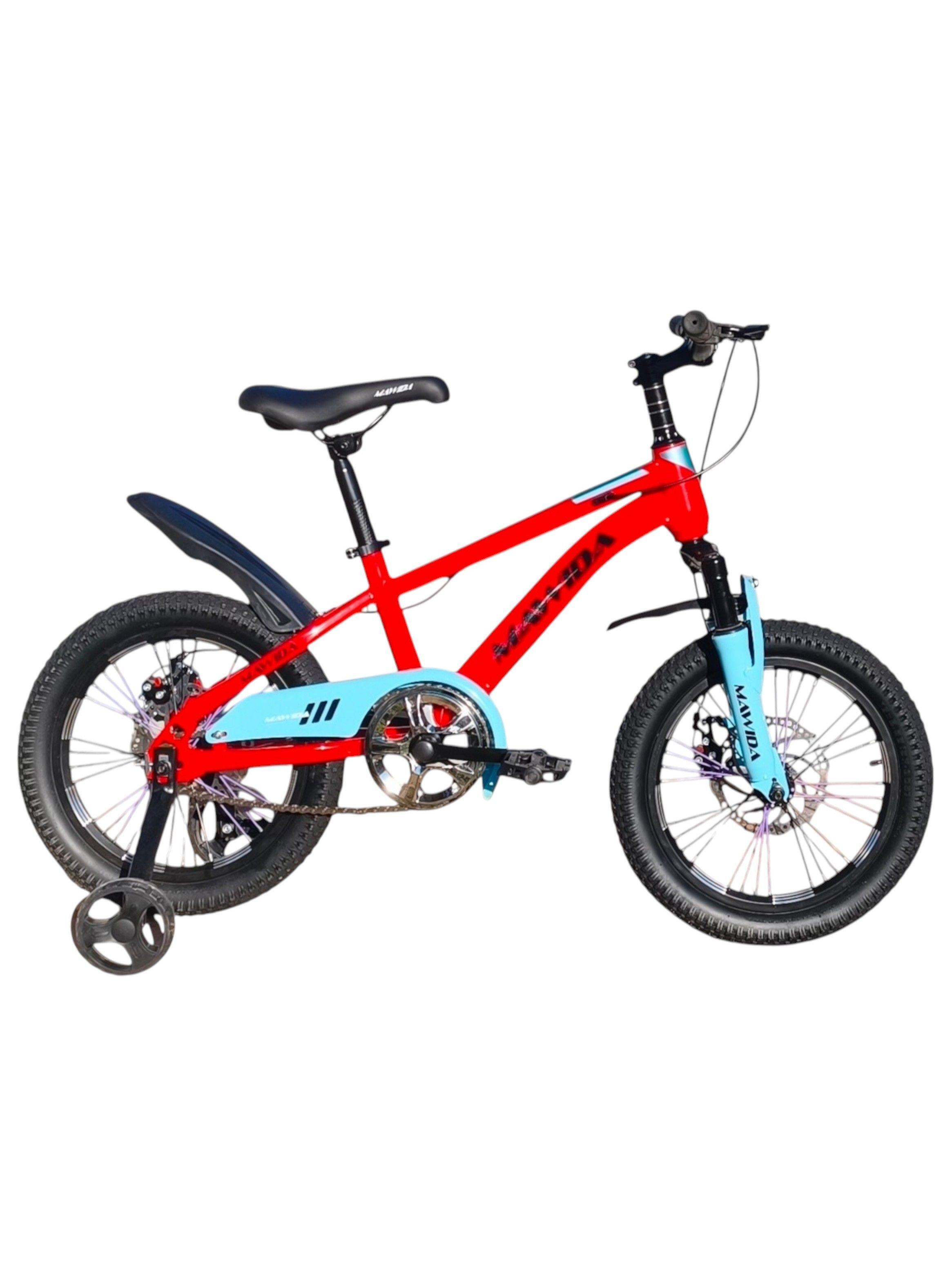 Bicicleta Aro 16 Mawida Con Freno Disco Rojo Celeste	-0