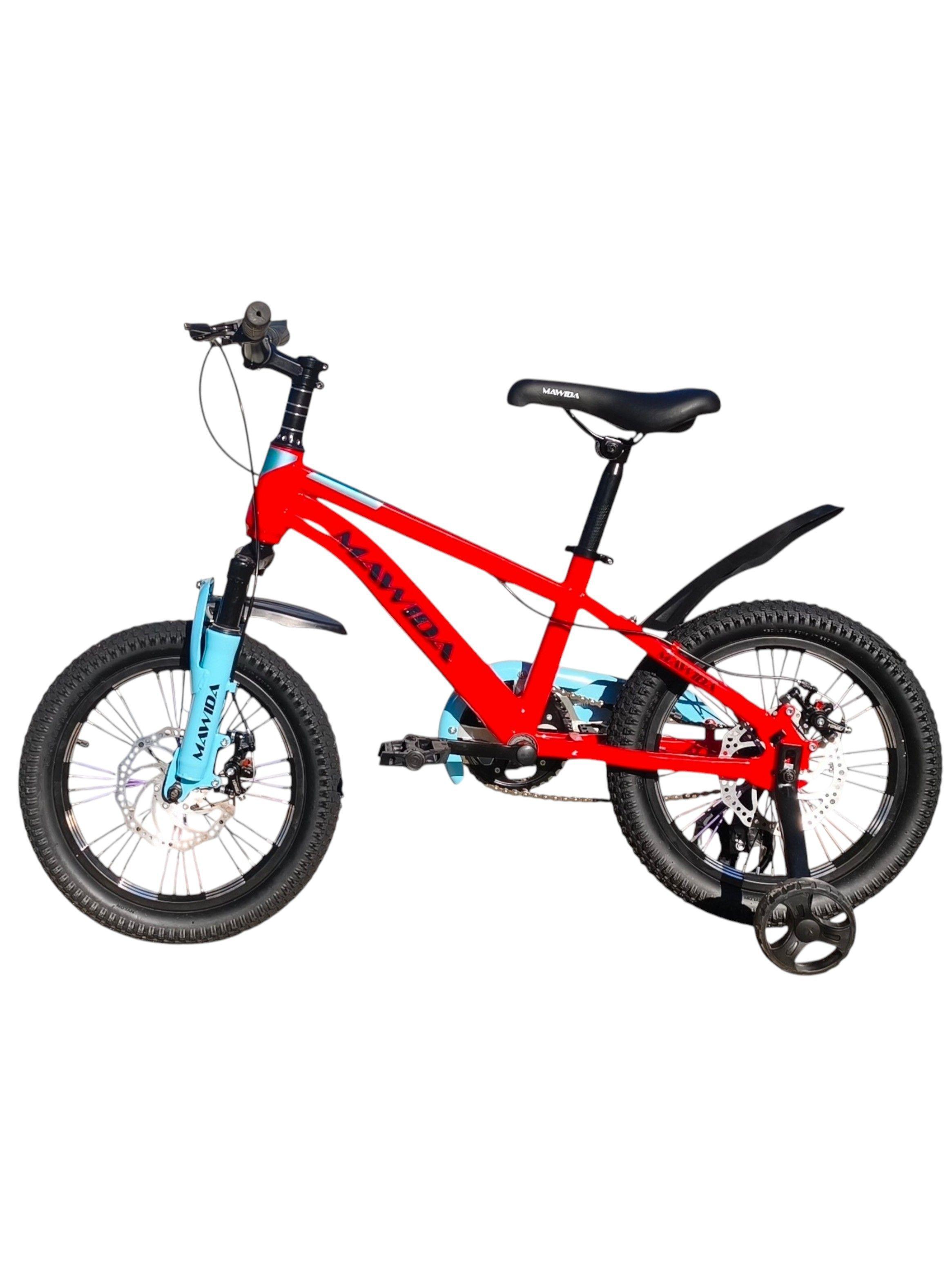 Bicicleta Aro 16 Mawida Con Freno Disco Rojo Celeste	-2