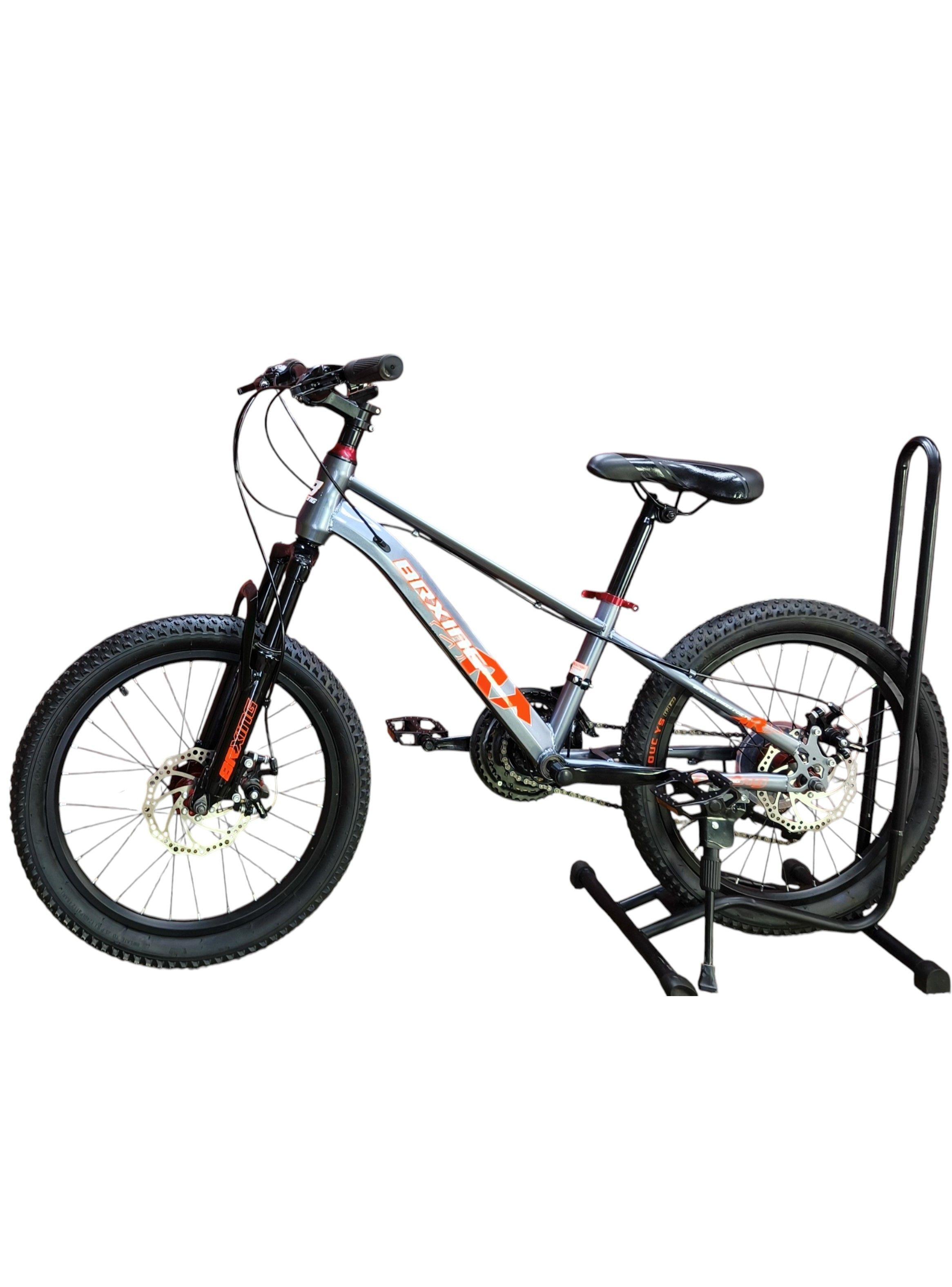 Bicicleta Aro 20 Brxing Con Freno Disco Y 21 Vel. Gris Log Naranjo Mr-2