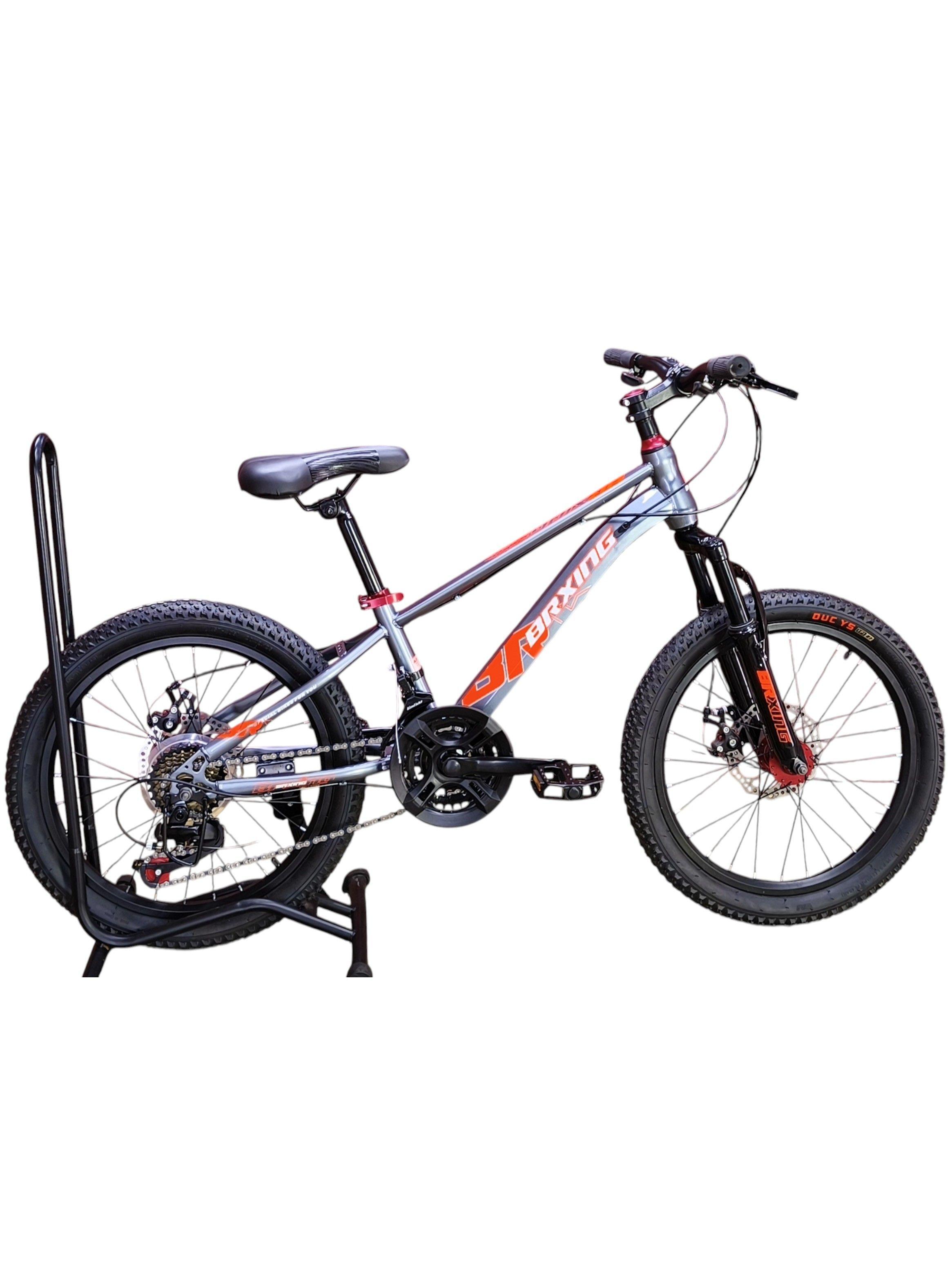 Bicicleta Aro 20 Brxing Con Freno Disco Y 21 Vel. Gris Log Naranjo Mr-4