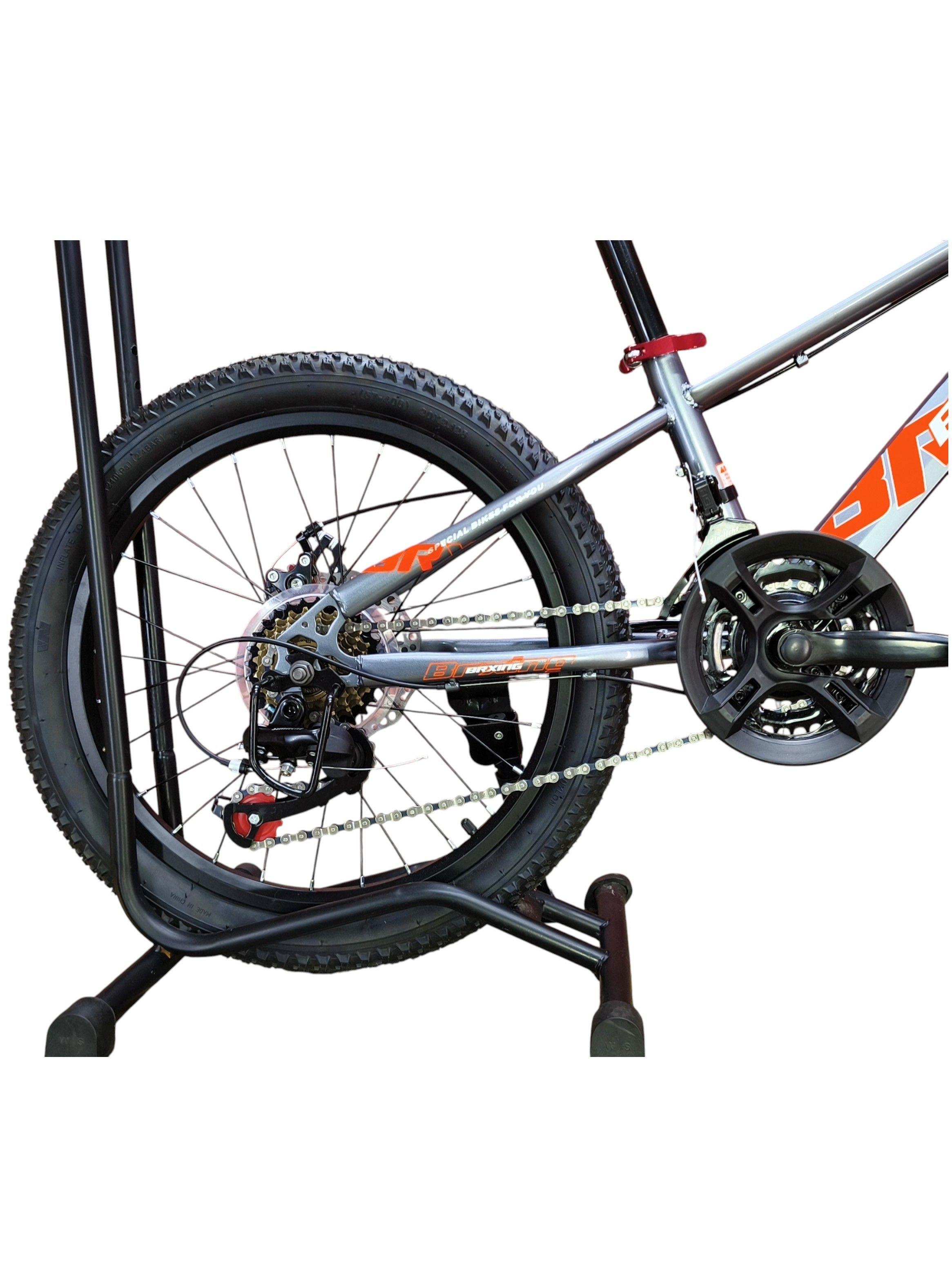 Bicicleta Aro 20 Brxing Con Freno Disco Y 21 Vel. Gris Log Naranjo Mr-7