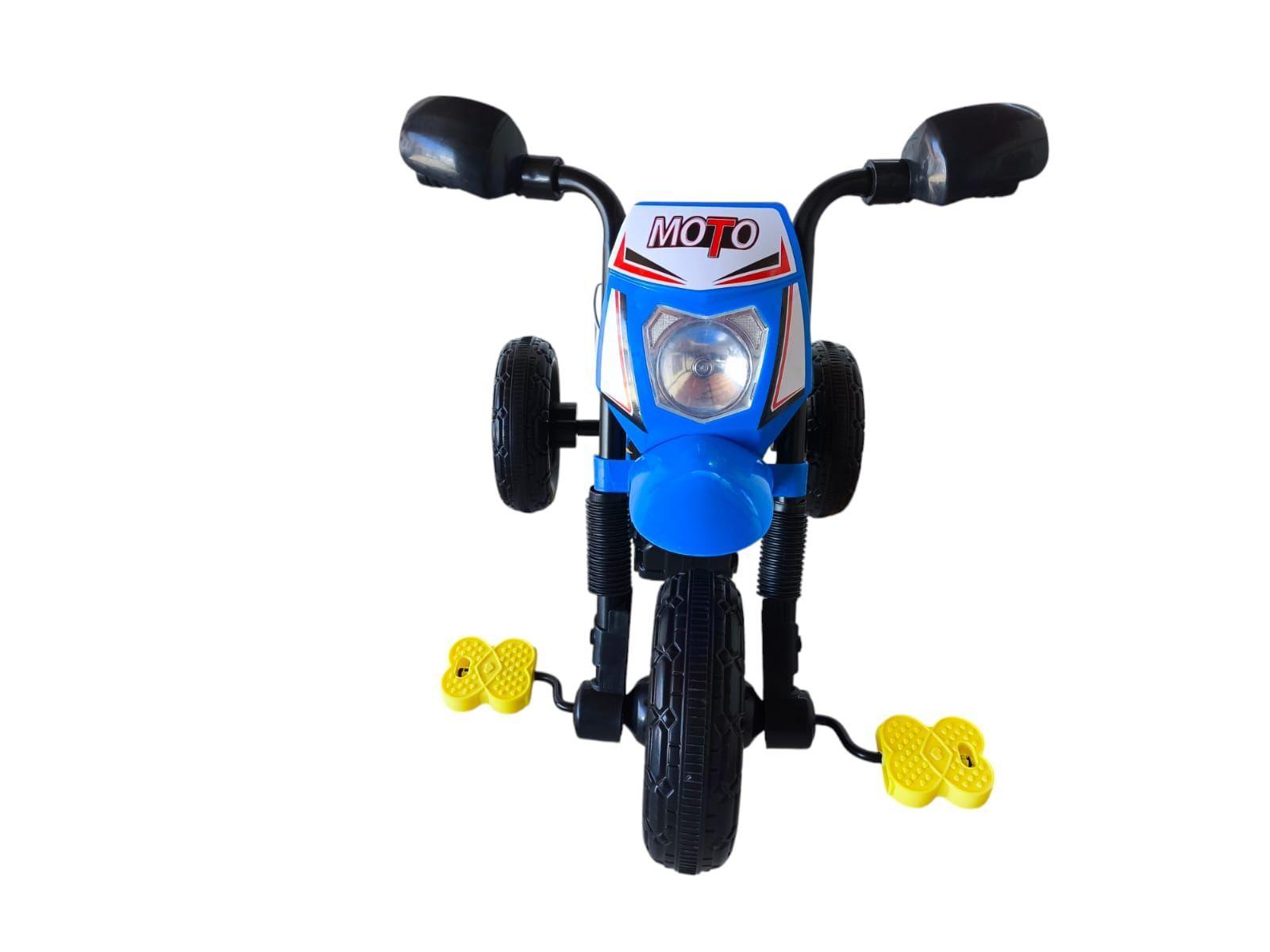 Triciclo Infantil Tipo Moto 3 Ruedas Azul-4