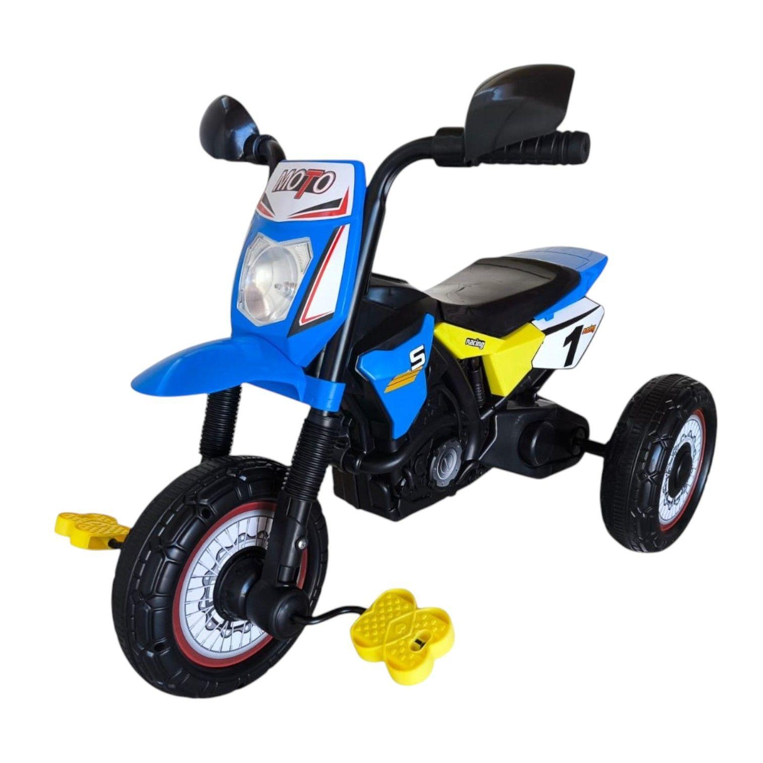 Triciclo Infantil Tipo Moto 3 Ruedas Azul-5