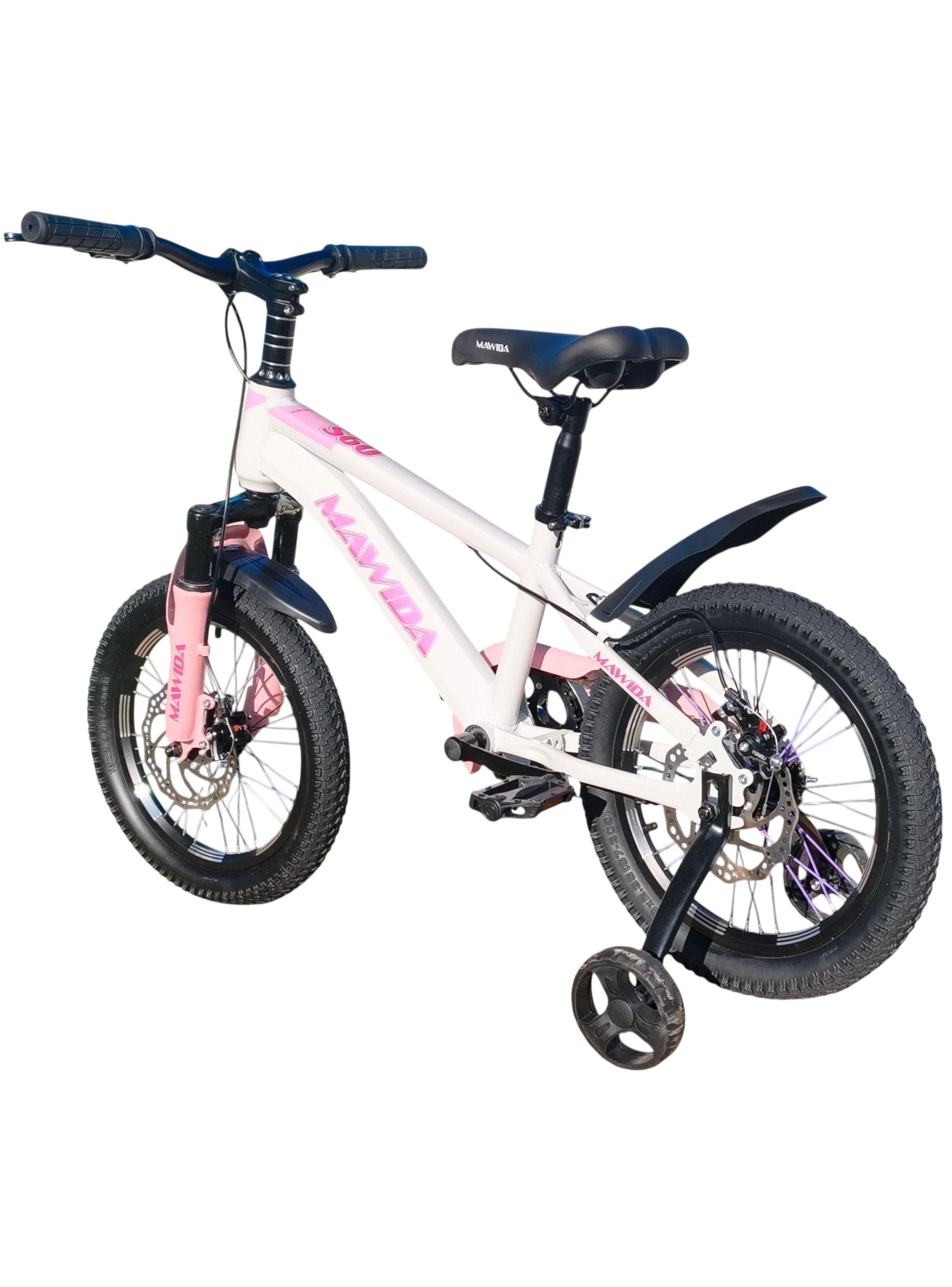 Bicicleta Aro 16 Mawida Con Freno Disco Blanco Rosado-4