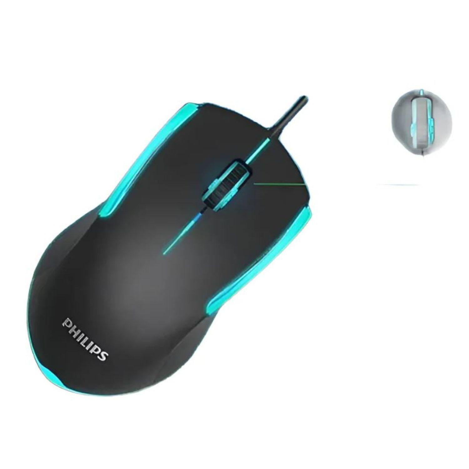 Kit MouseTeclado Gamer Philips SPT6214BK con LED multicolor-2