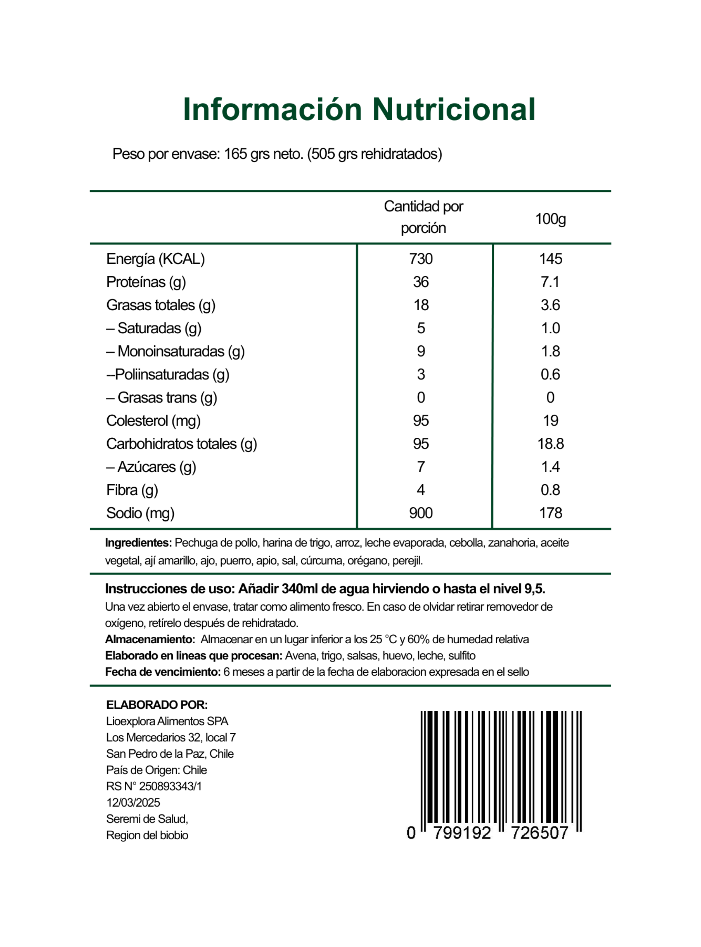 Comida Liofilizada Aji de Gallina-2