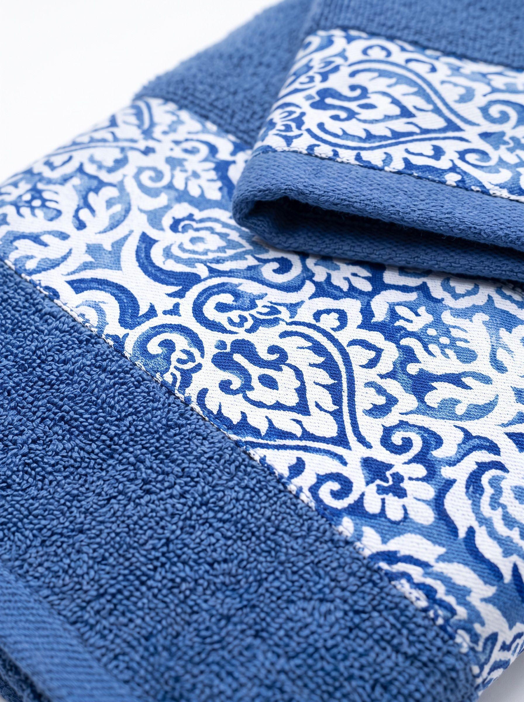 Set Toalla Algodón 550 grs Azul Barroco-2