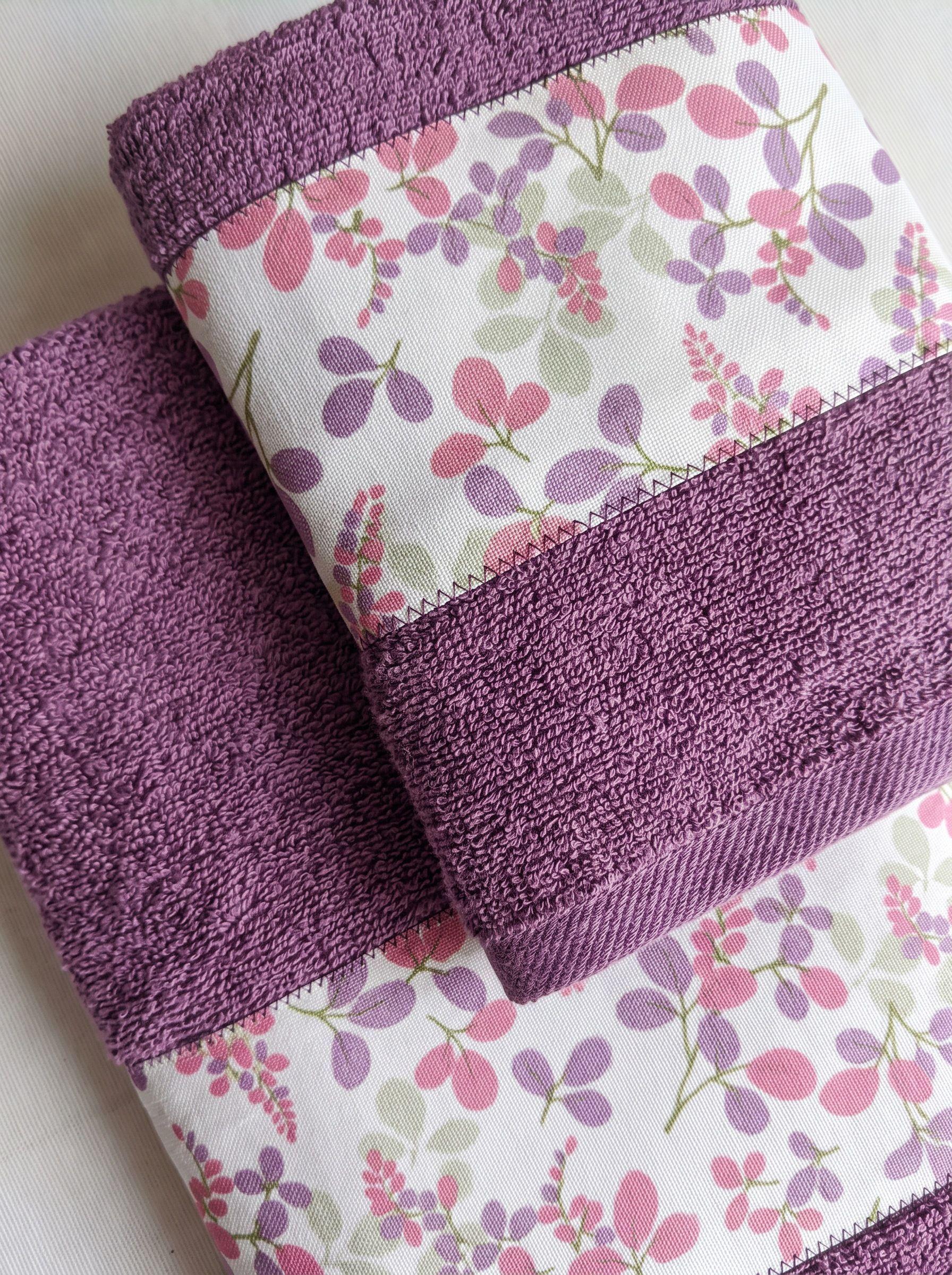 Set Toalla Algodón 550 grs Violeta Flores-1