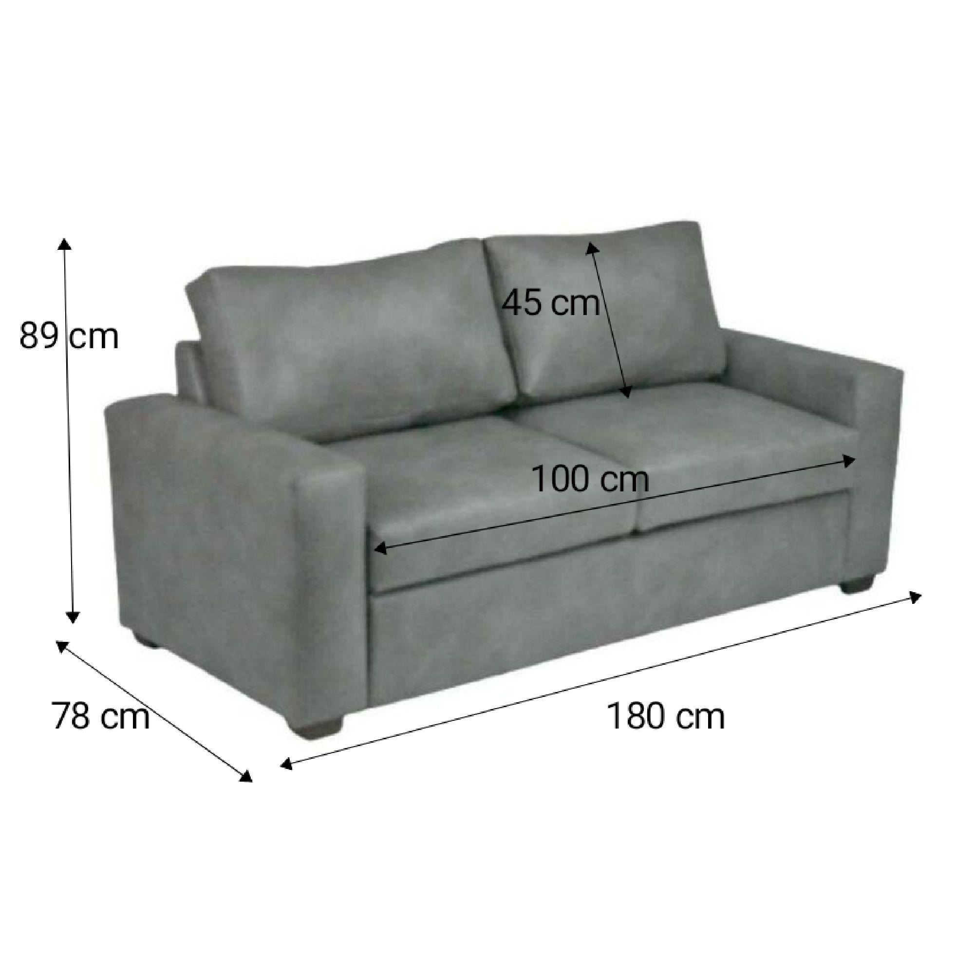 Sofá  3 Cuerpos Ecocuero Gris Perla-4