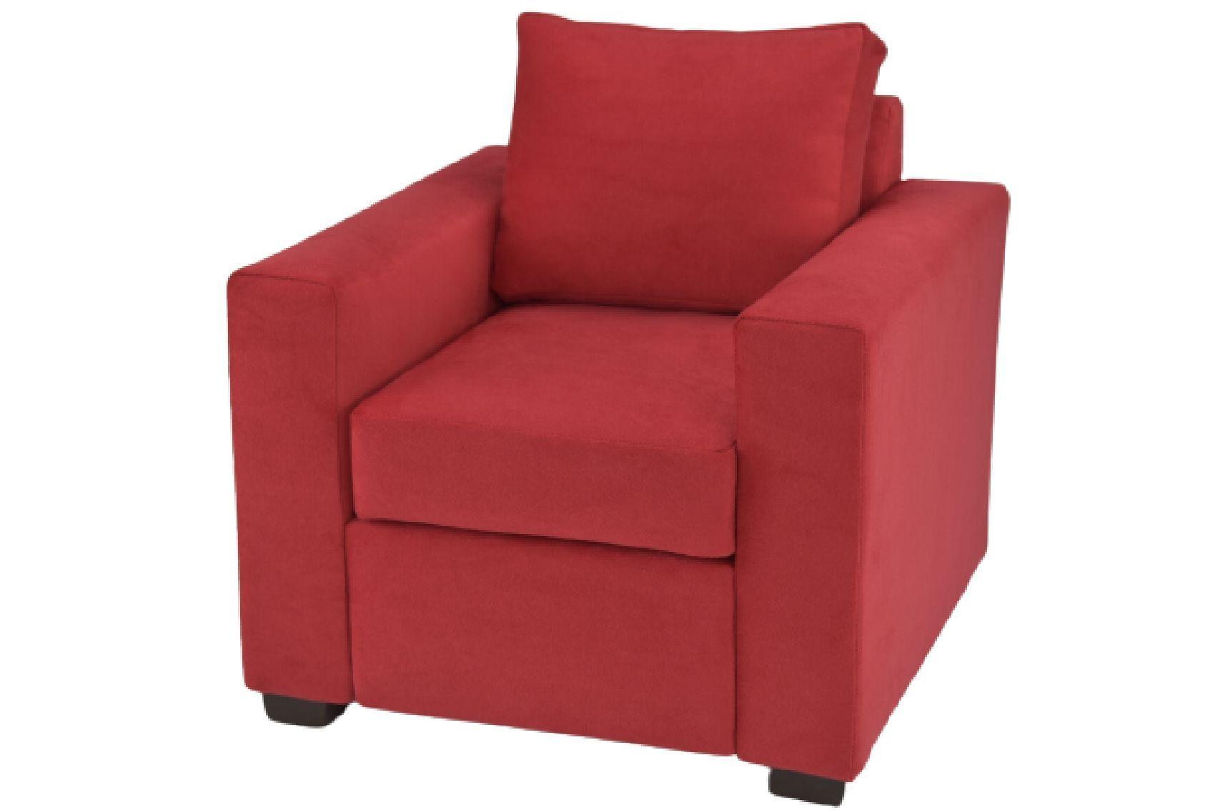 Sofá 1 Cuerpo Felpa Roja-2