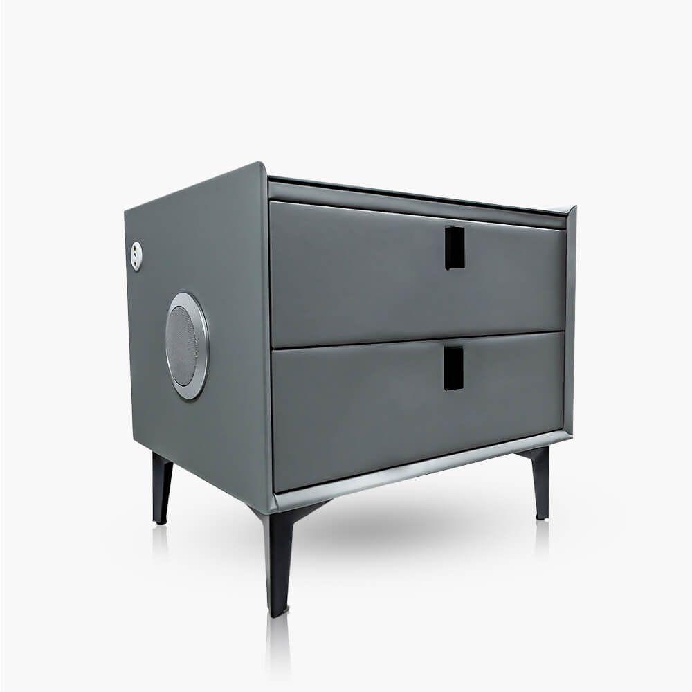 Velador inteligente gris claro con parlante-1