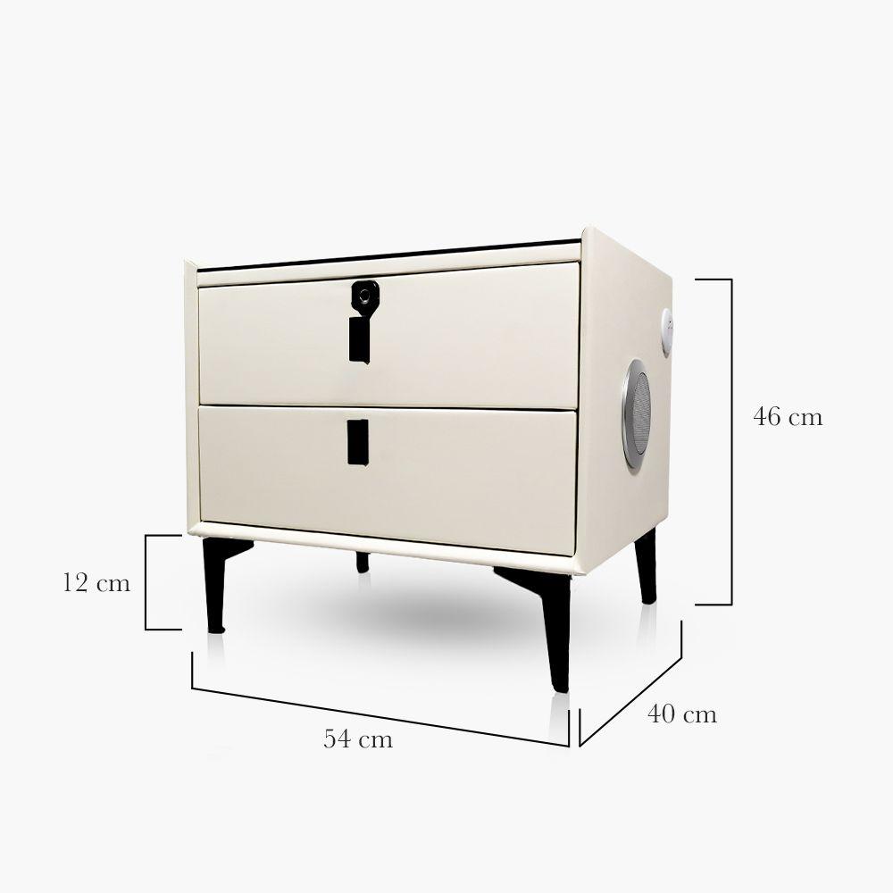 Velador inteligente gris claro con parlante-5