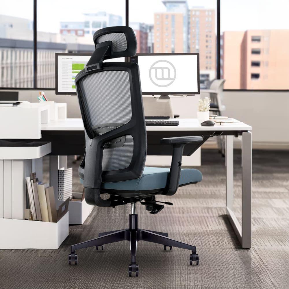 Silla De Oficina Gerencial Ergonómica Piacere Gris-2