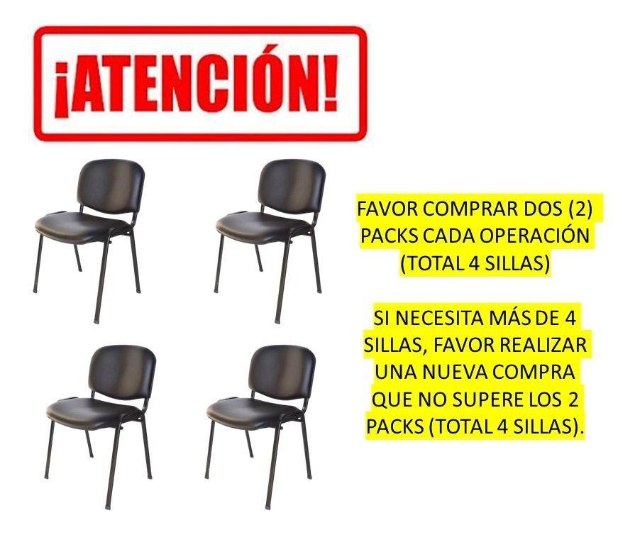 Pack 2 Sillas Visita Iso Tapizada Ecocuero Recepción Cacino-1