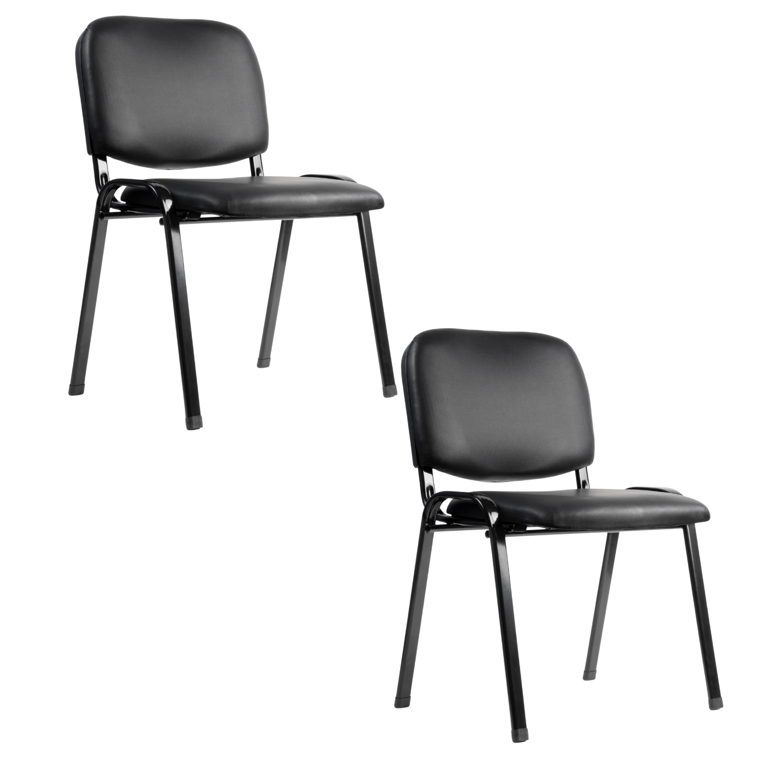 Pack 2 Sillas Visita Iso Tapizada Ecocuero Recepción Cacino-0