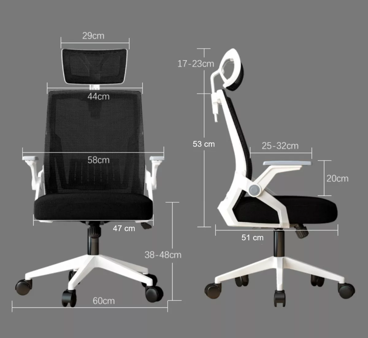Silla de oficina ejecutiva Ergonomic Plus Blanco-2