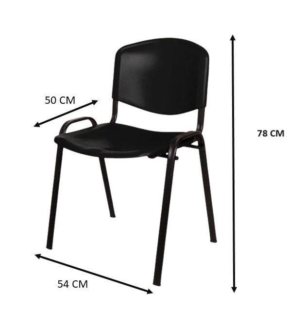 Silla visita ISO polipropileno negro-5
